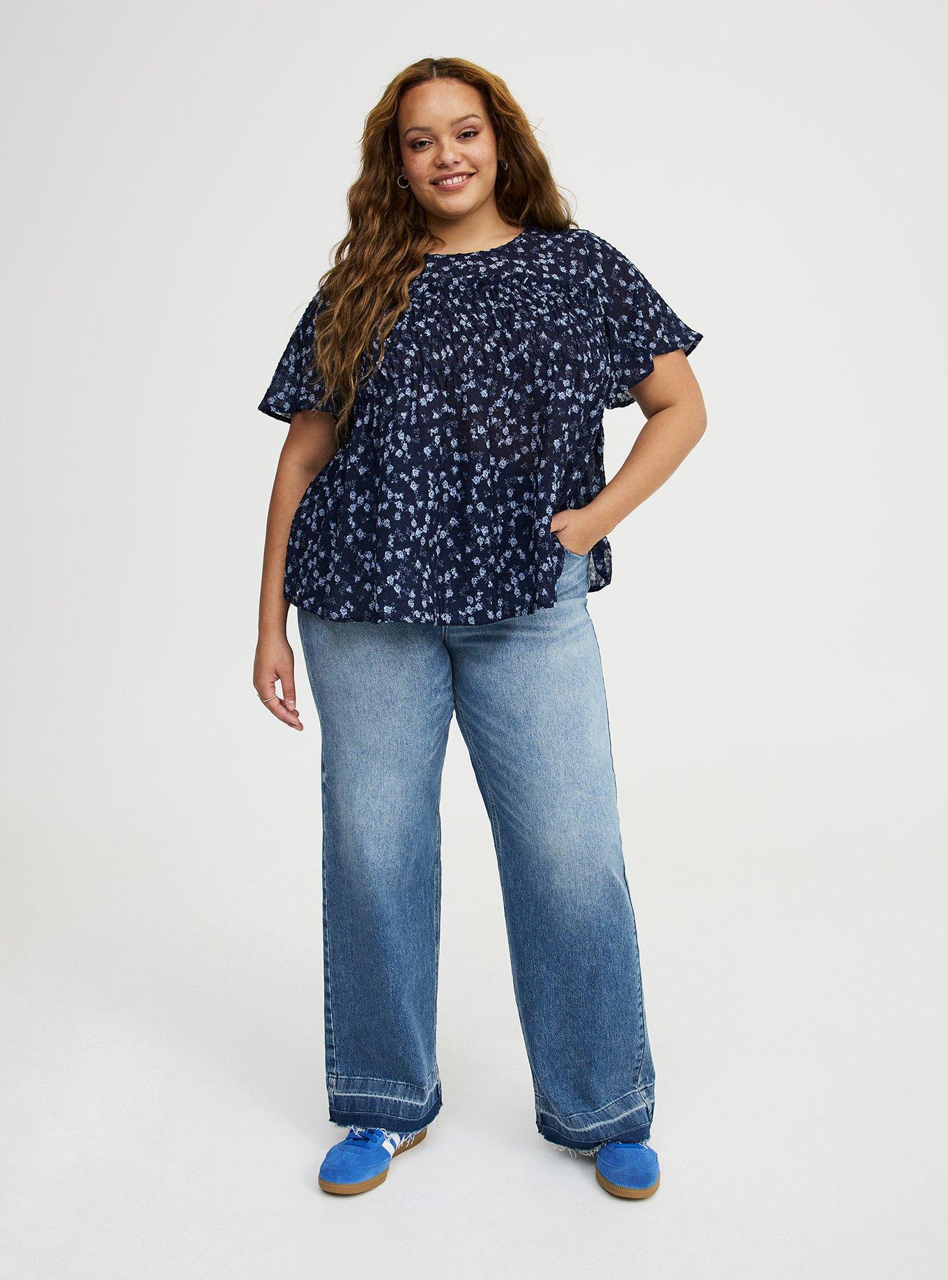 Chiffon  Smocked Detail Top, RENA DITSY FLORAL NAVY, alternate