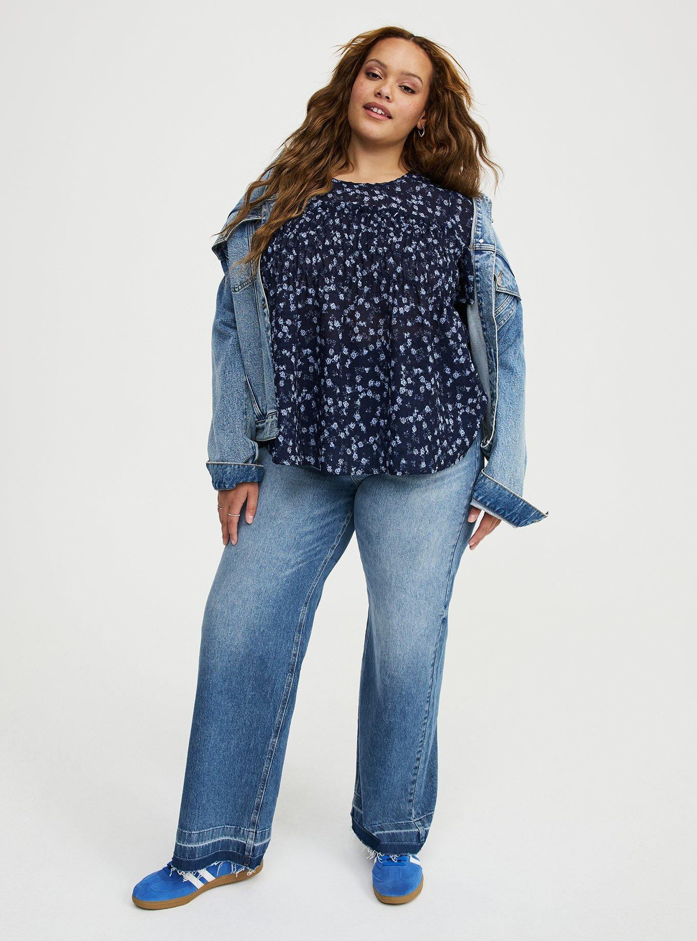 Chiffon  Smocked Detail Top, RENA DITSY FLORAL NAVY, alternate