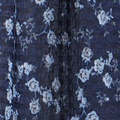 Plus Size Chiffon  Smocked Detail Top, RENA DITSY FLORAL NAVY, swatch