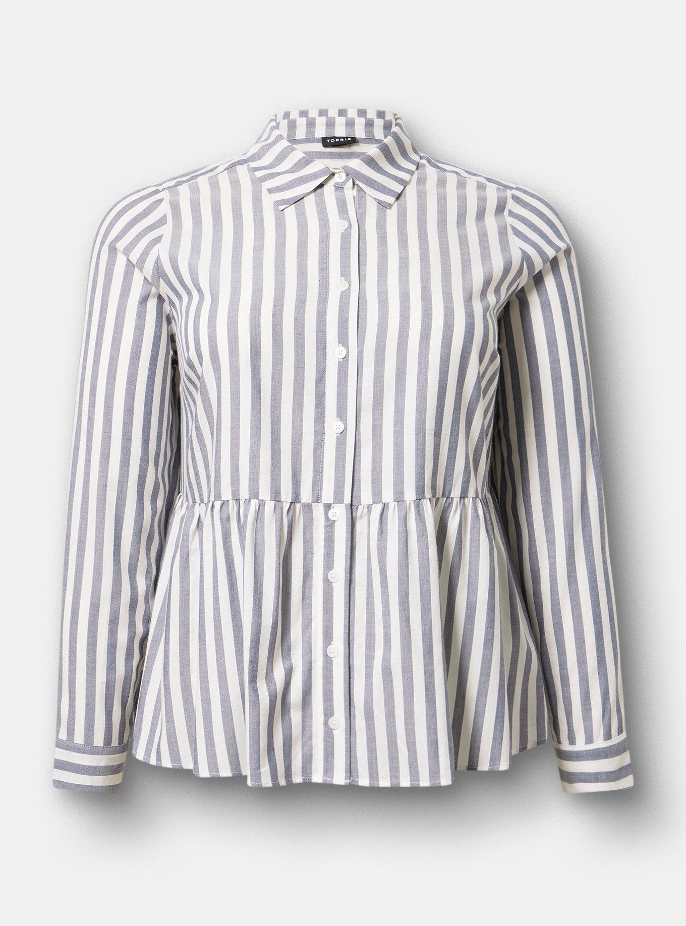 Button-Down Peplum Shirt