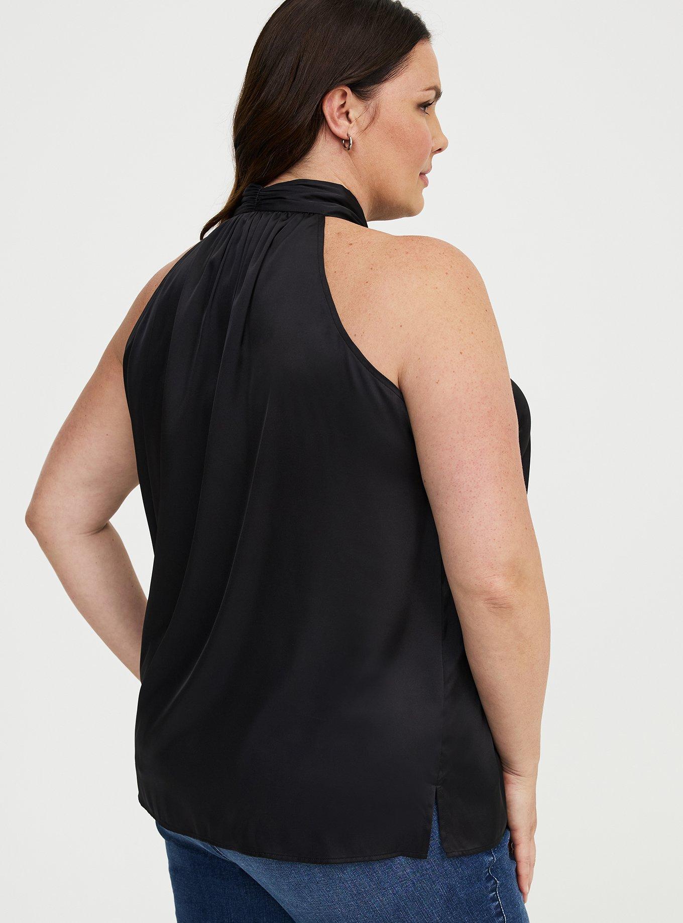 Satin Goddess Tie Neck Top