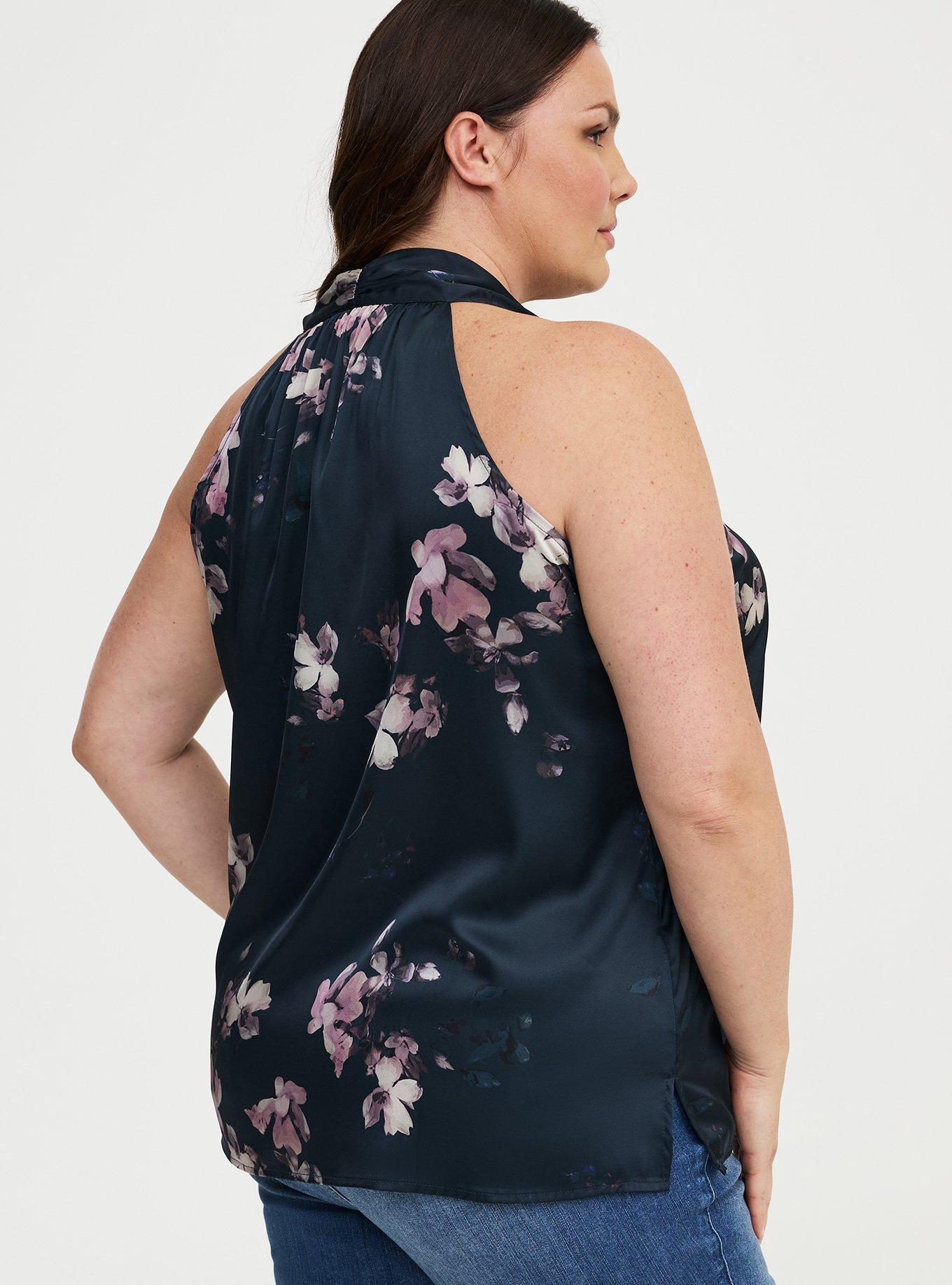 Satin Goddess Tie Neck Top