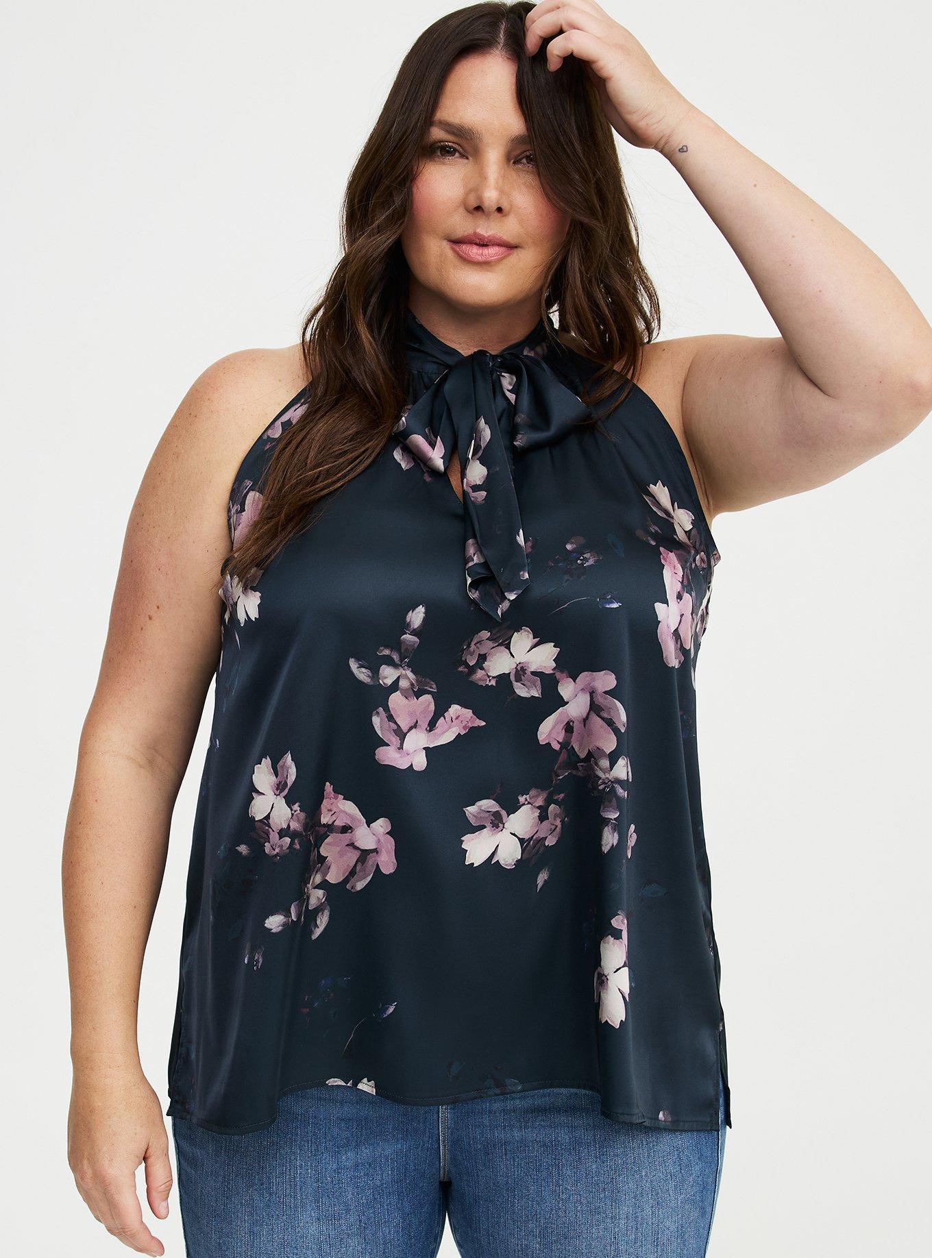 Satin Goddess Tie Neck Top