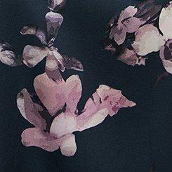 Satin Goddess Tie Neck Top, MYSTERY FLORAL NAVY, swatch