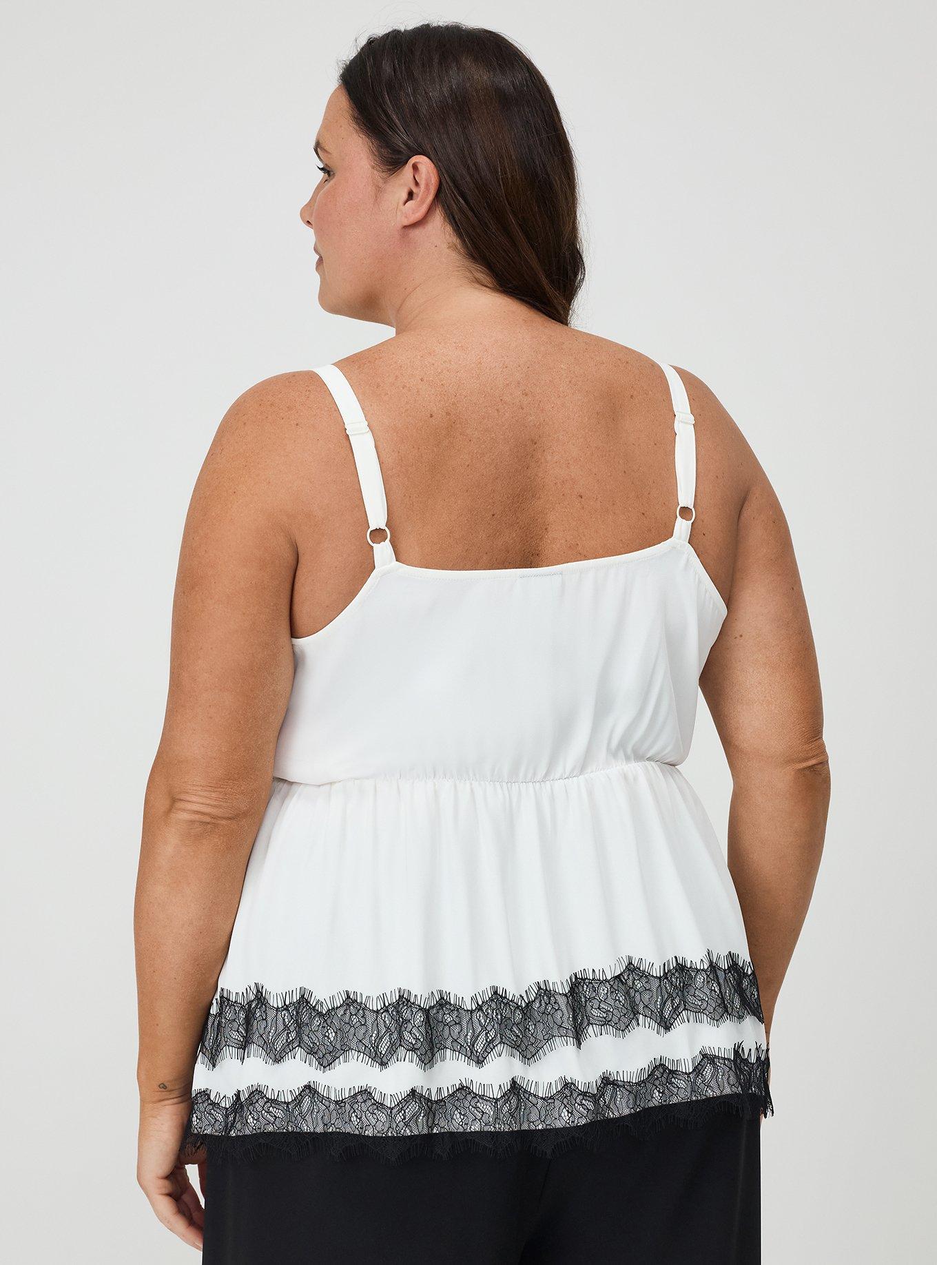 Scallop Trim Babydoll Cami, CLOUD DANCER, alternate
