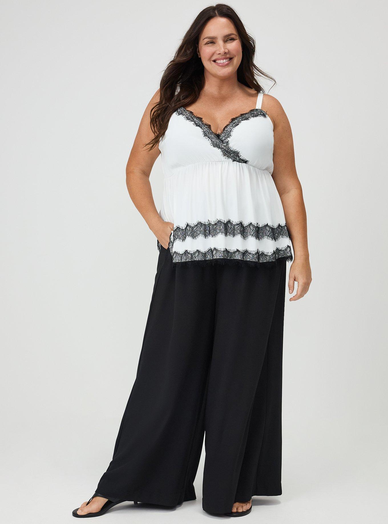 Scallop Trim Babydoll Cami, CLOUD DANCER, alternate