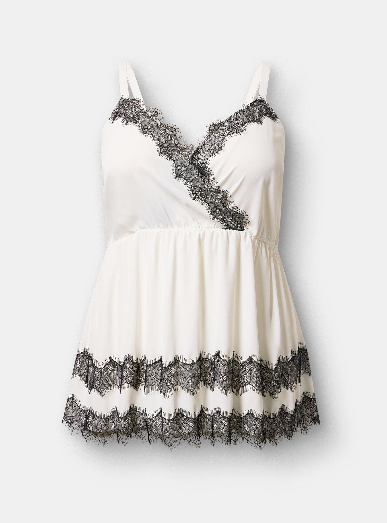 Scallop Trim Babydoll Cami, CLOUD DANCER, hi-res