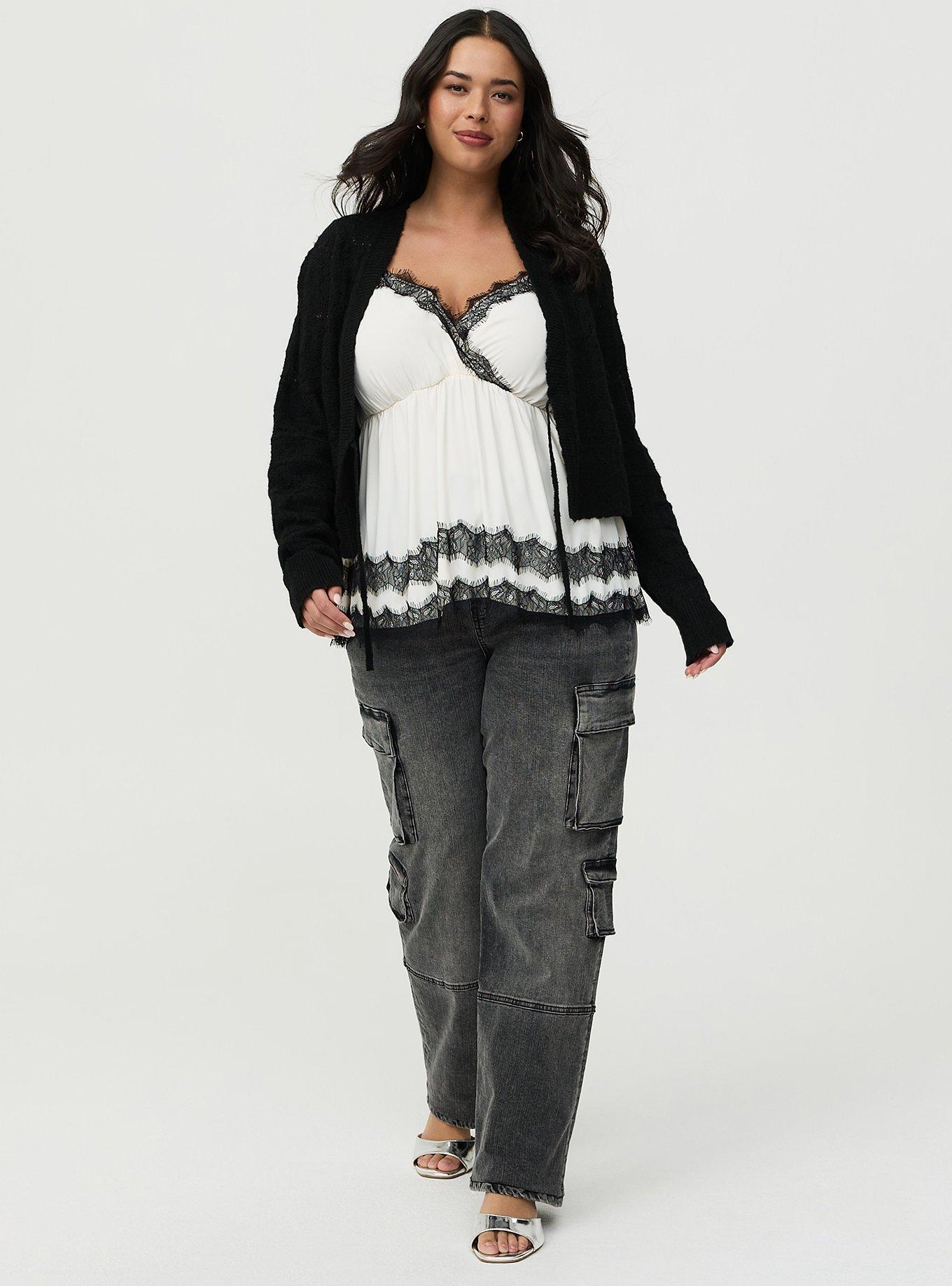 Scallop Trim Babydoll Cami, WHISPER WHITE, alternate