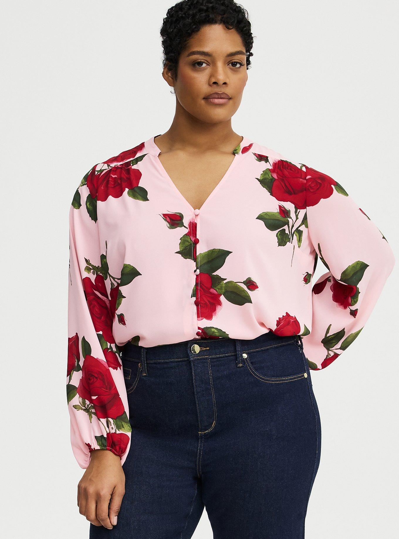Plus Size - Georgette Button Front Blouse - Torrid