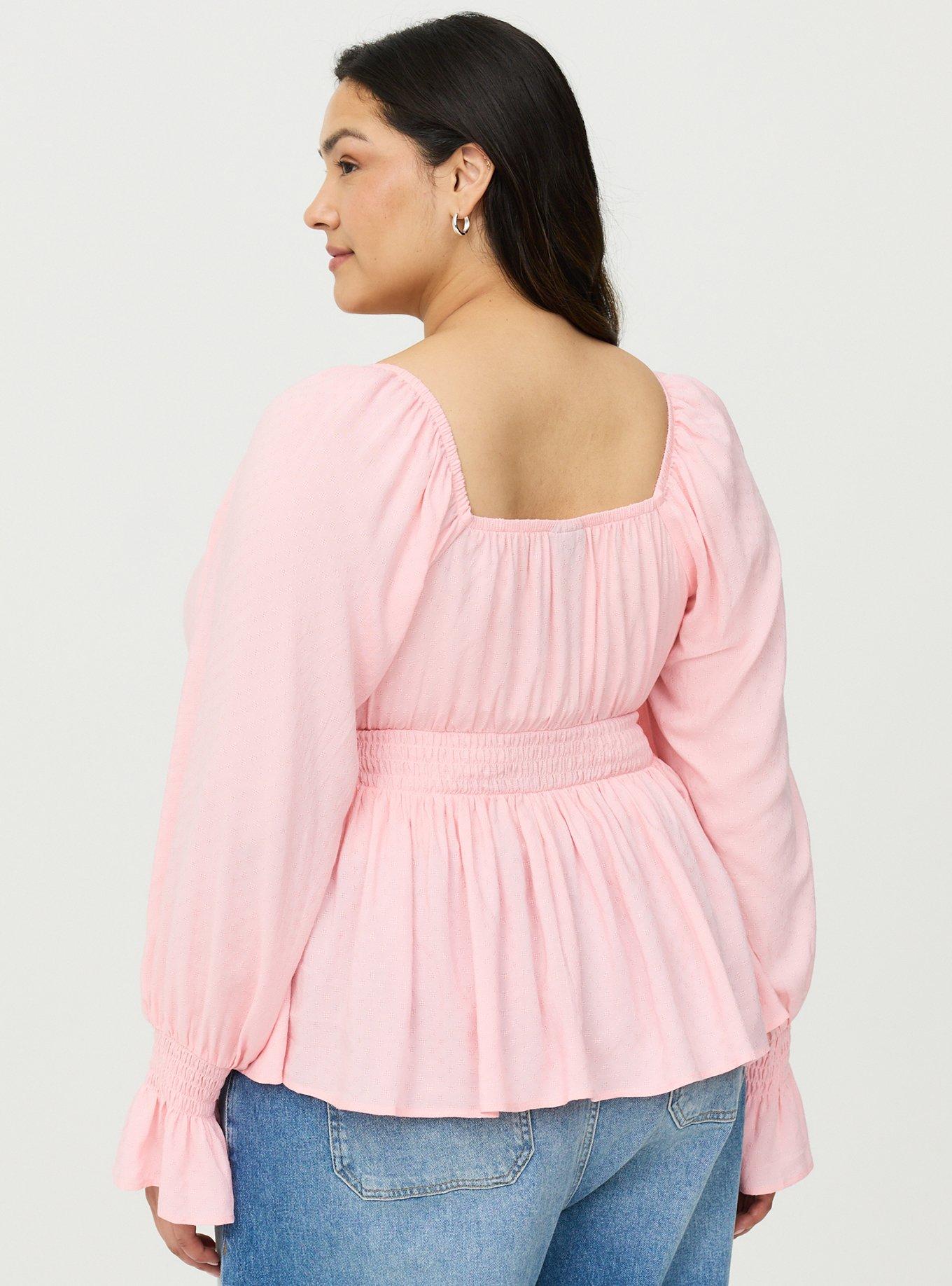 Ruffle Smocked Waist Top, TICKLED PINK, alternate