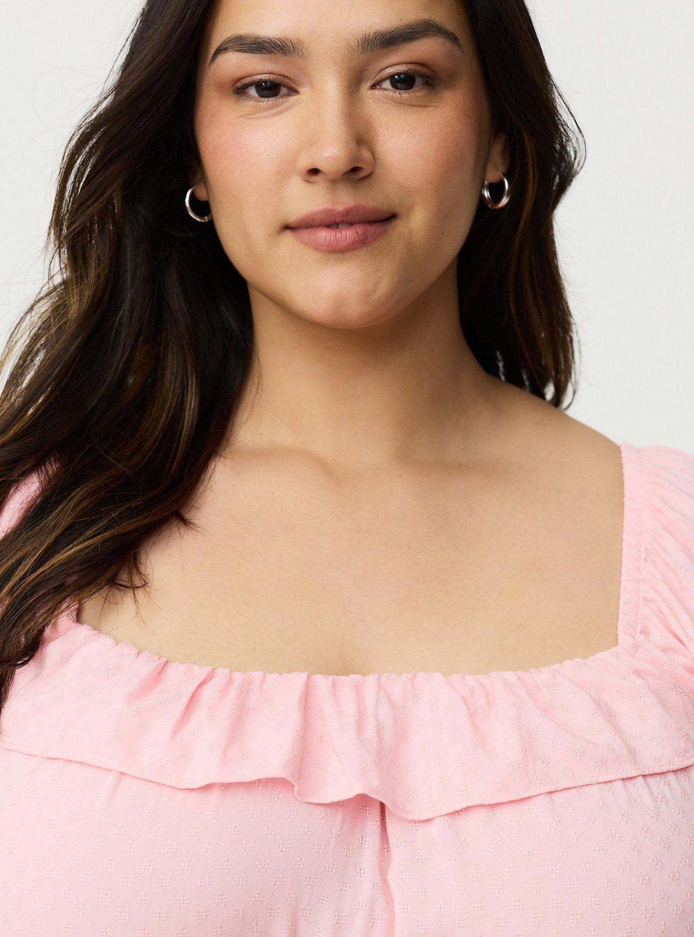 Ruffle Smocked Waist Top, TICKLED PINK, alternate