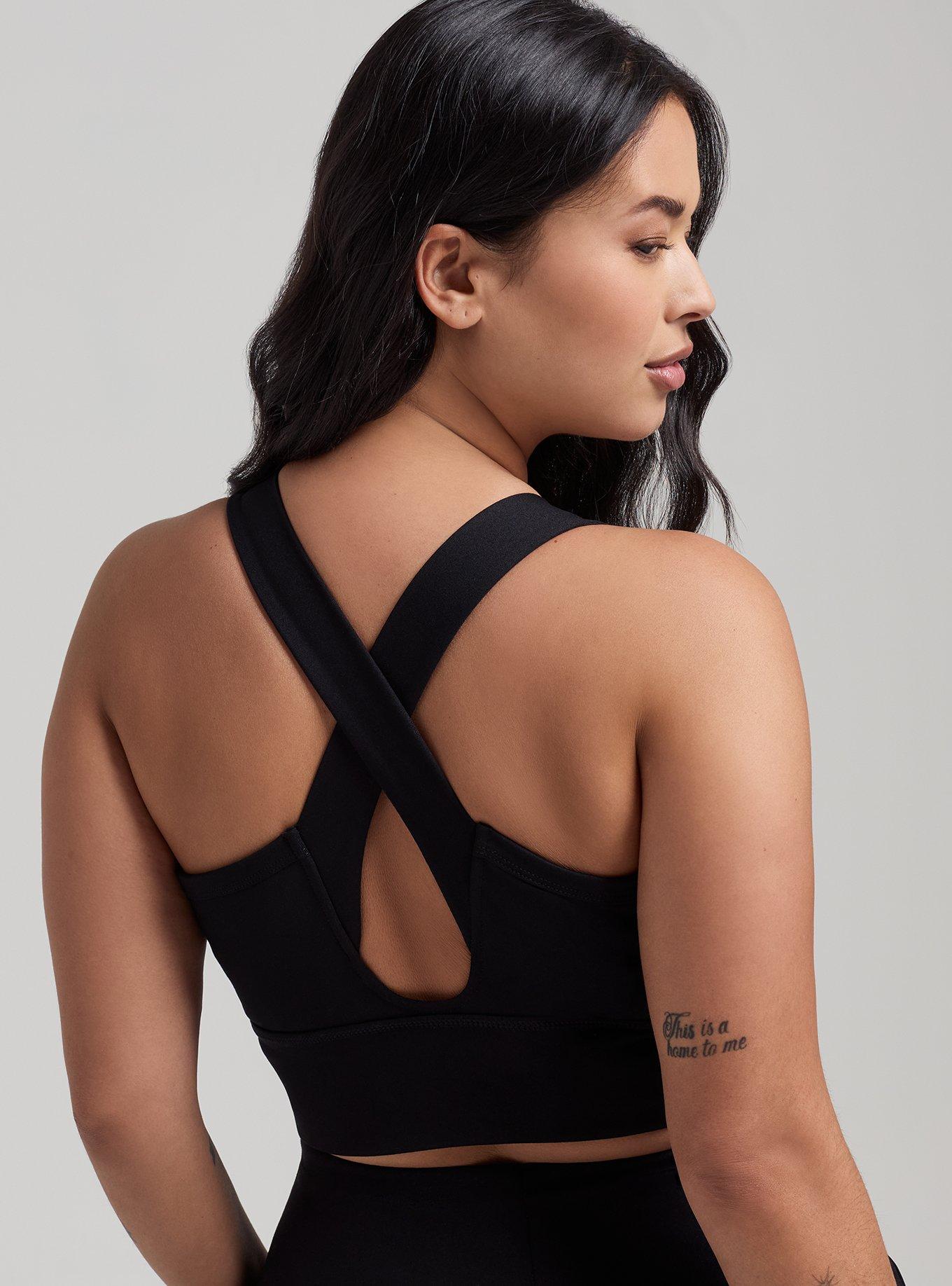 TRU Corset Longline Active Sports Bra, DEEP BLACK, alternate