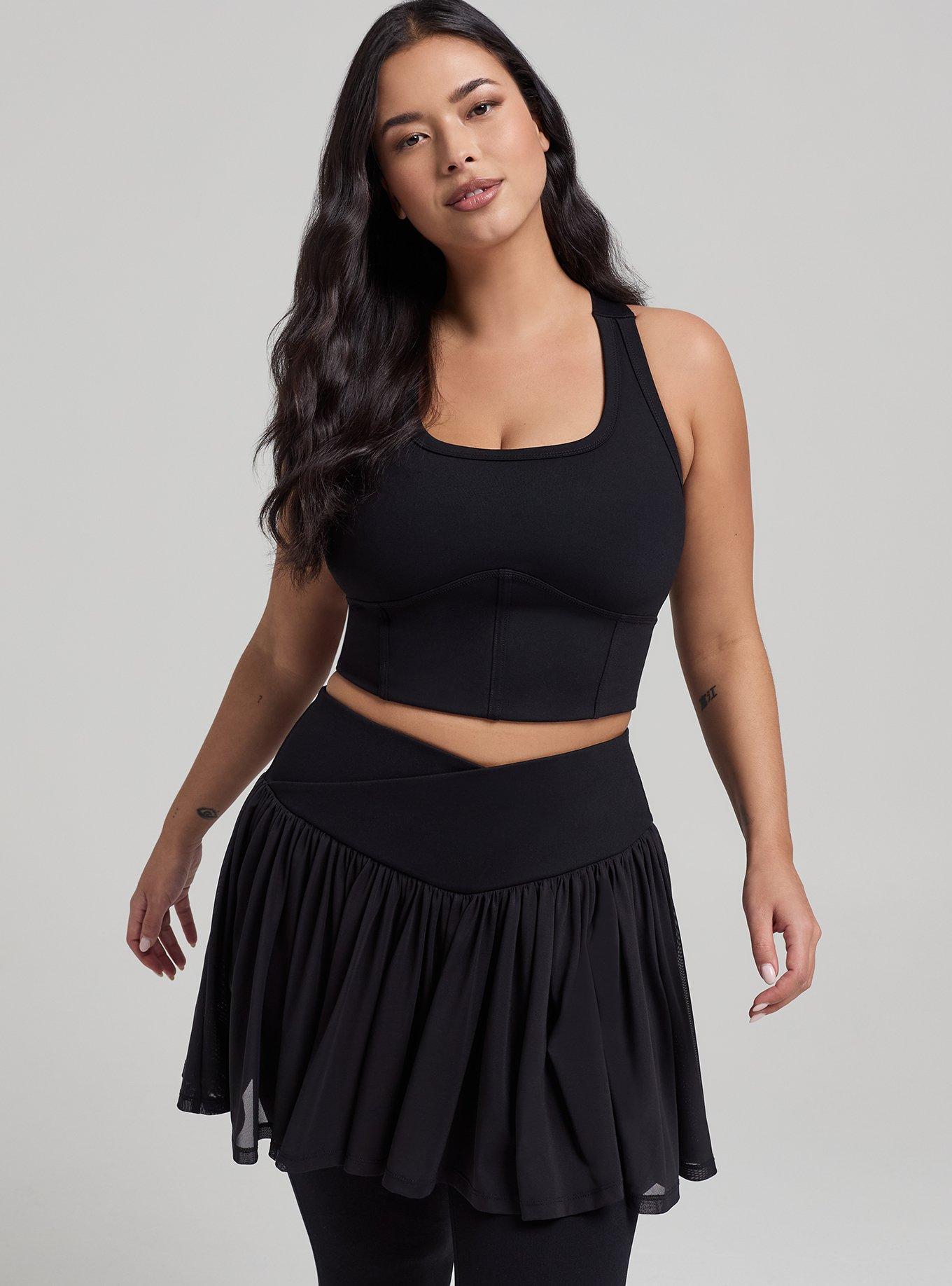 TRU Corset Longline Active Sports Bra, DEEP BLACK, alternate