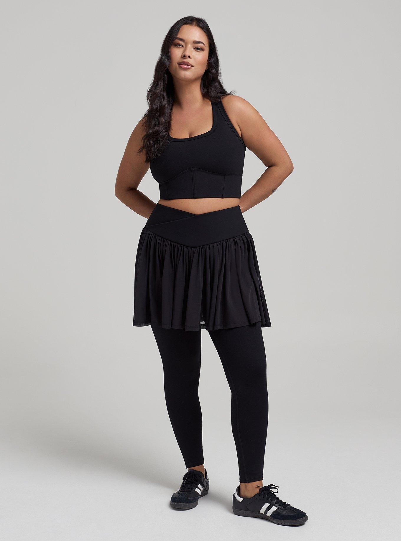 TRU Corset Longline Active Sports Bra, DEEP BLACK, alternate