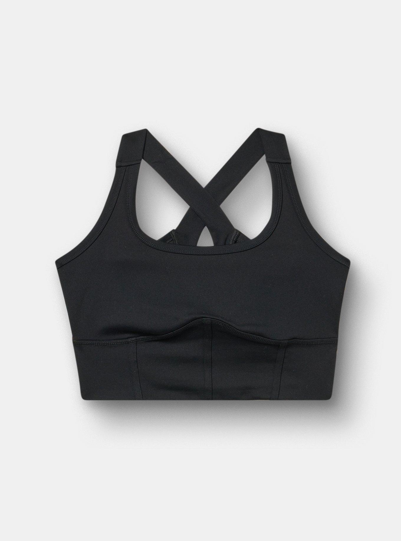 TRU Corset Longline Active Sports Bra, DEEP BLACK, hi-res