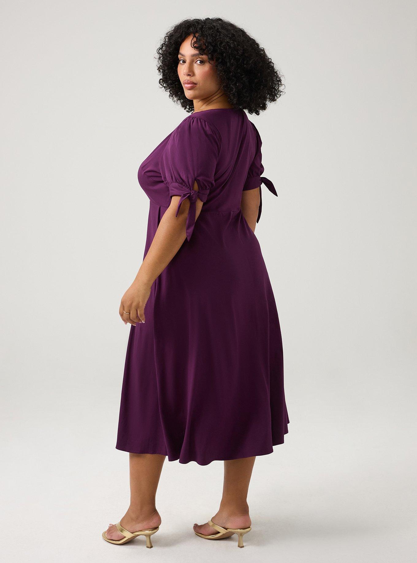 Button Down Challis Midi Dress, WINTER BLOOM, alternate