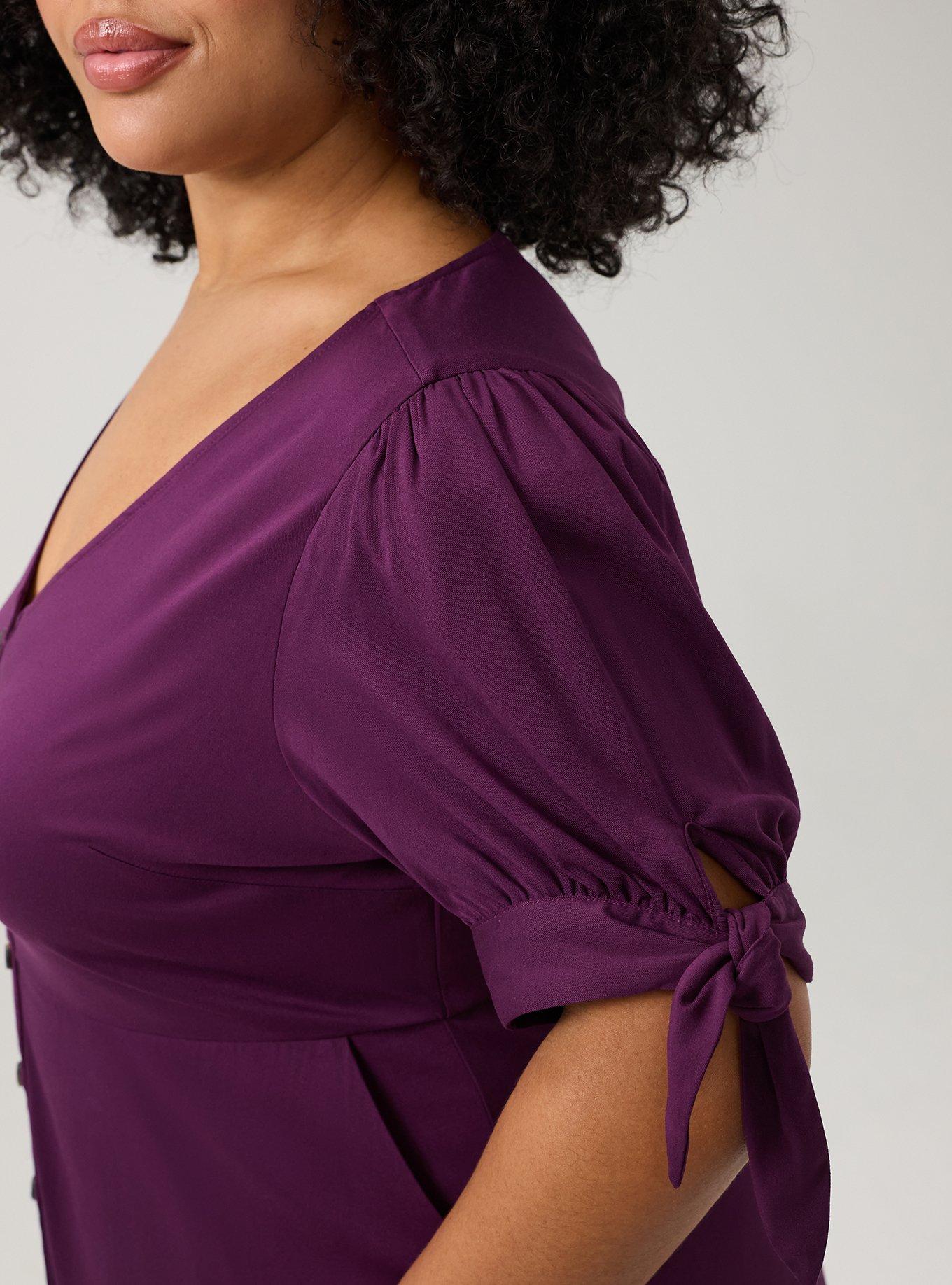 Button Down Challis Midi Dress, WINTER BLOOM, alternate