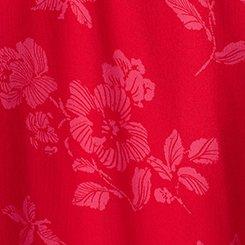 Button Down Challis Midi Dress, BECCA FLORAL RED, swatch