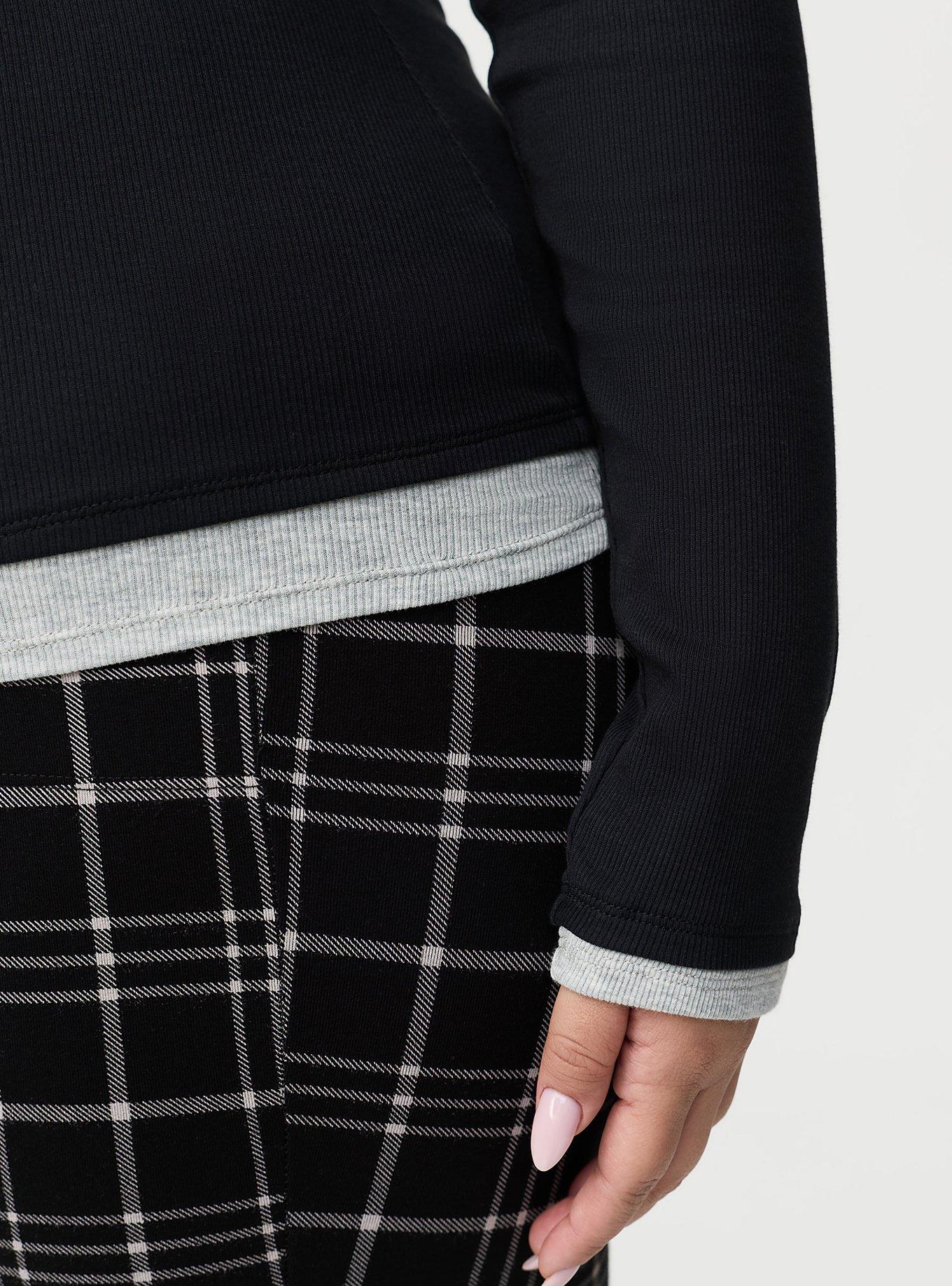 Cotton Modal Rib 2fer Layering Long Sleeve Tee