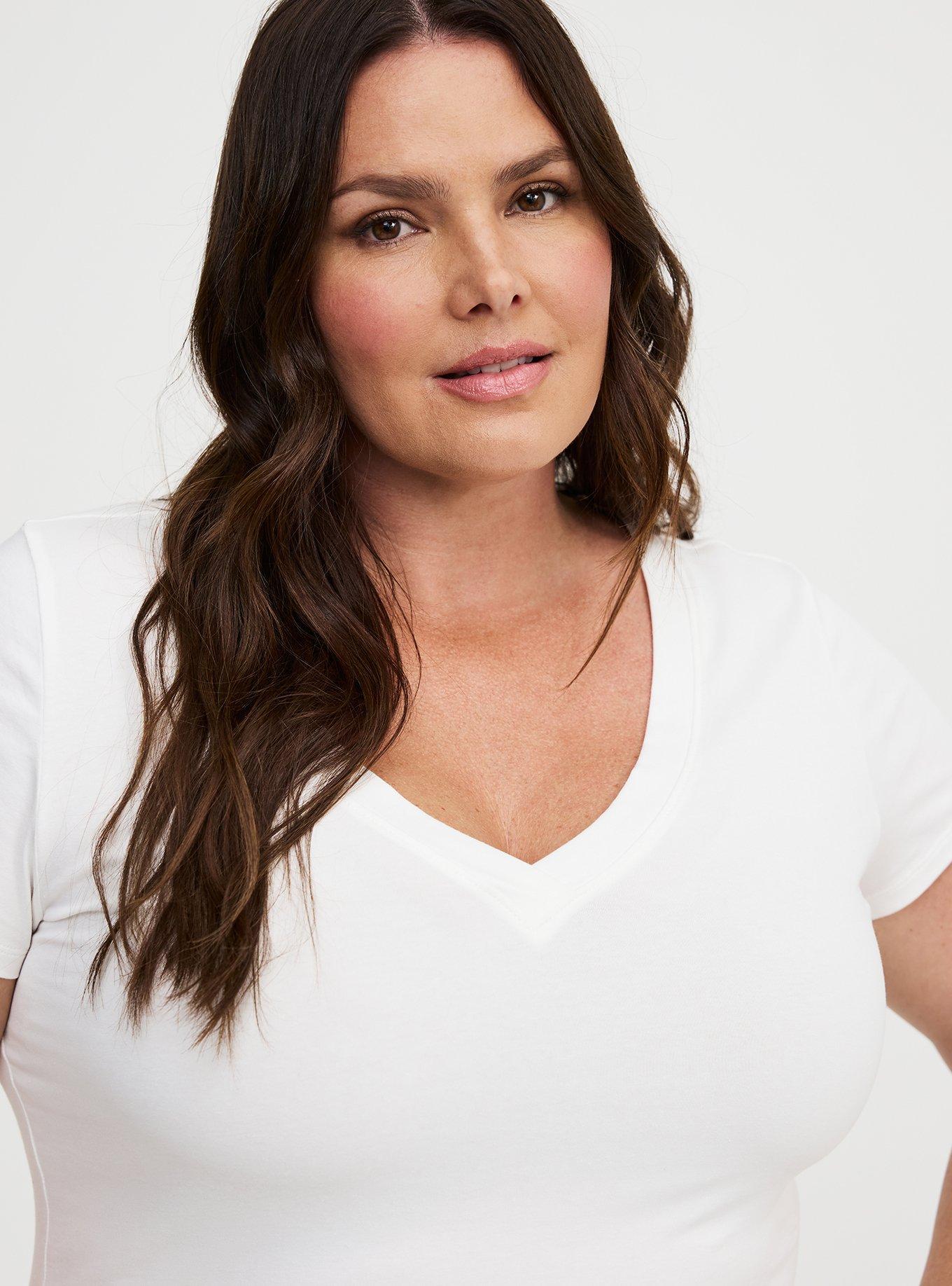 Fitted Cotton V-Neck Tee