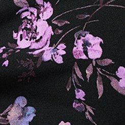 Plus Size Cowl Neck Long Sleeve Top, NITE GLOW FLORAL BLACK, swatch