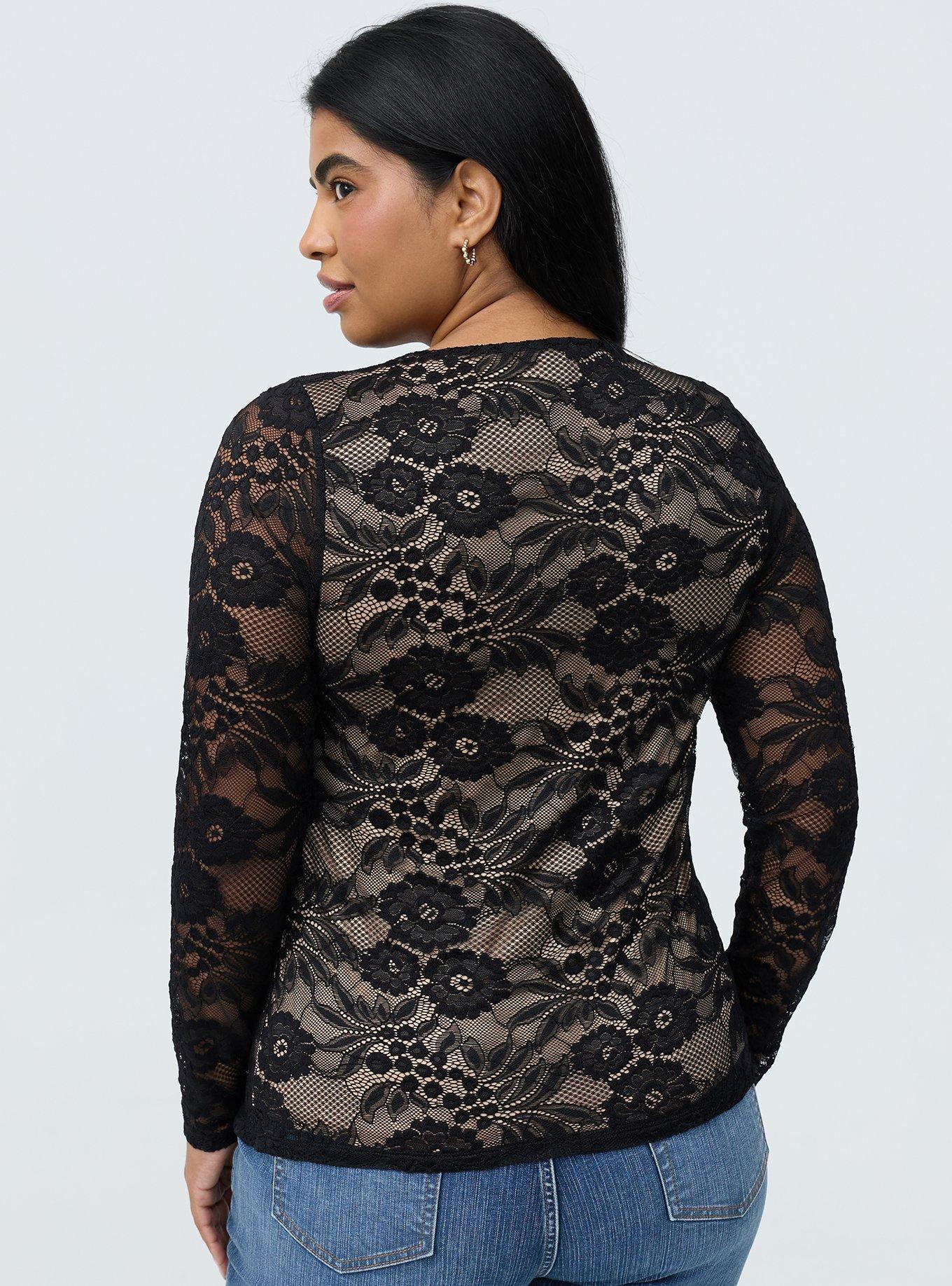 Stretch Lace Long Sleeve Top
