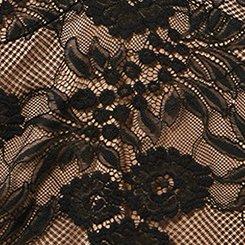 Stretch Lace Long Sleeve Top, DEEP BLACK, swatch