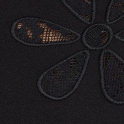 Cotton Cutout Relaxed Crew Tee, DEEP BLACK, swatch