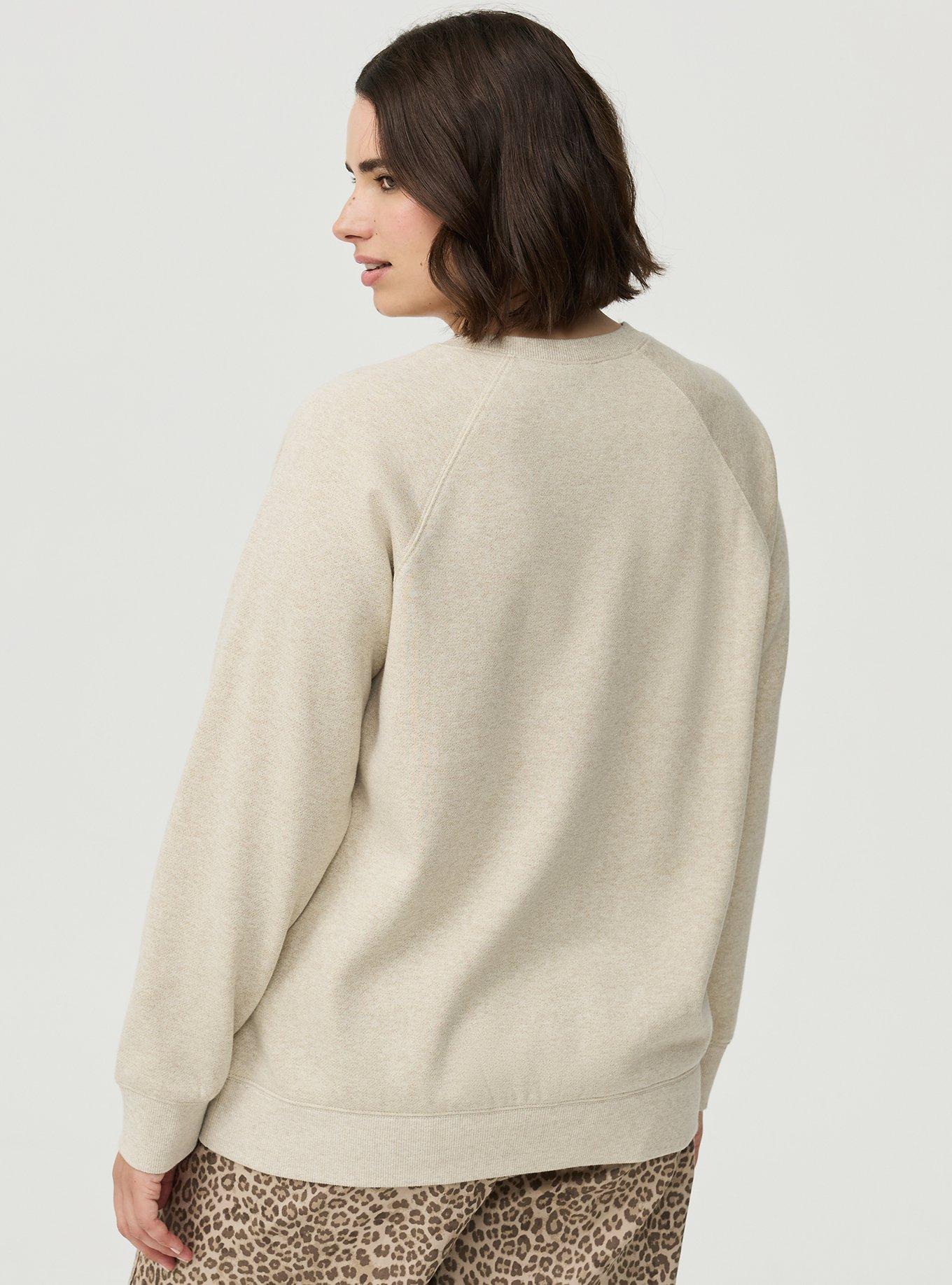 Sparkle Cozy Fleece Raglan Sweatshirt, OATMEAL HEATHER, alternate