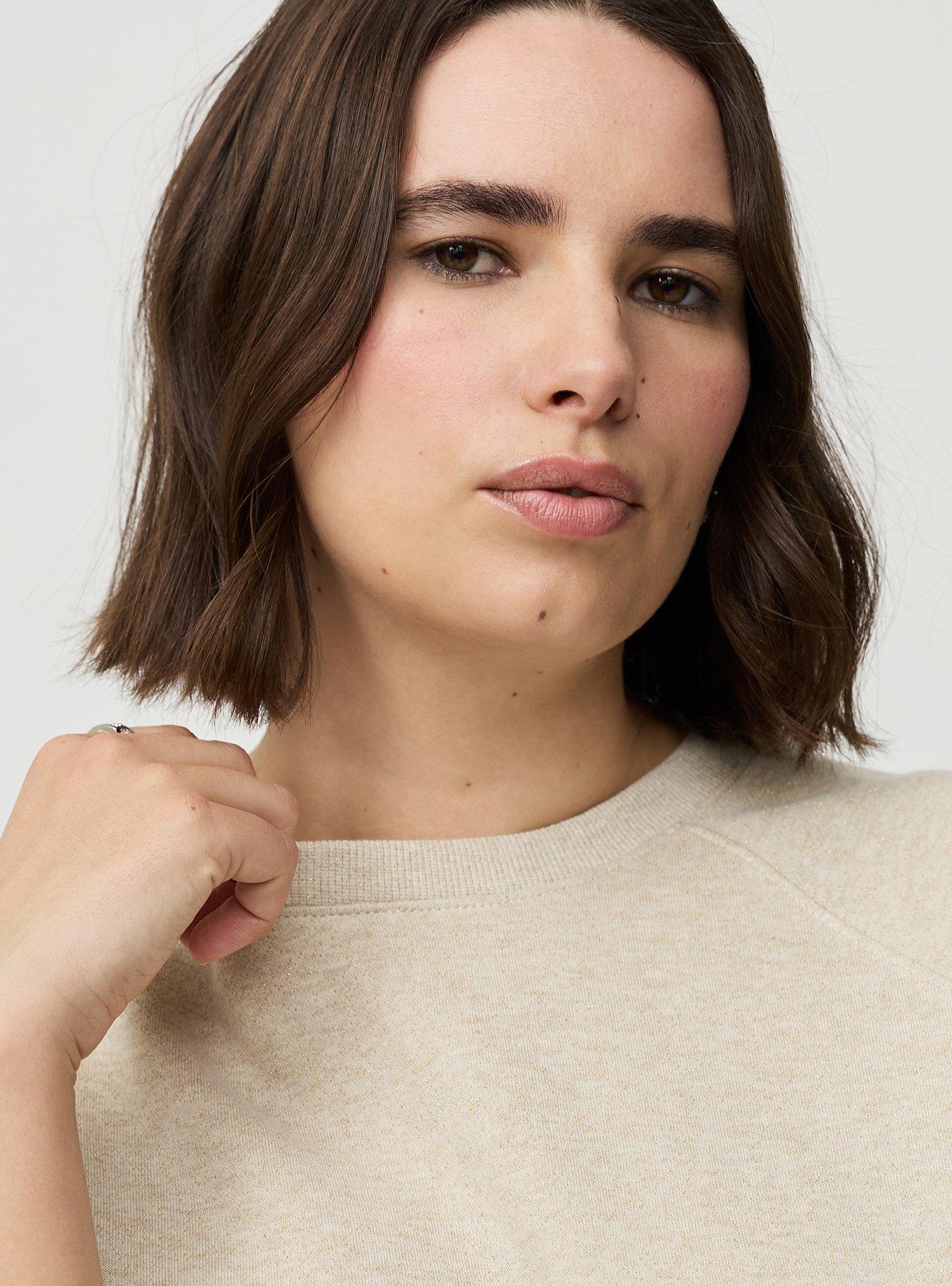 Sparkle Cozy Fleece Raglan Sweatshirt, OATMEAL HEATHER, alternate