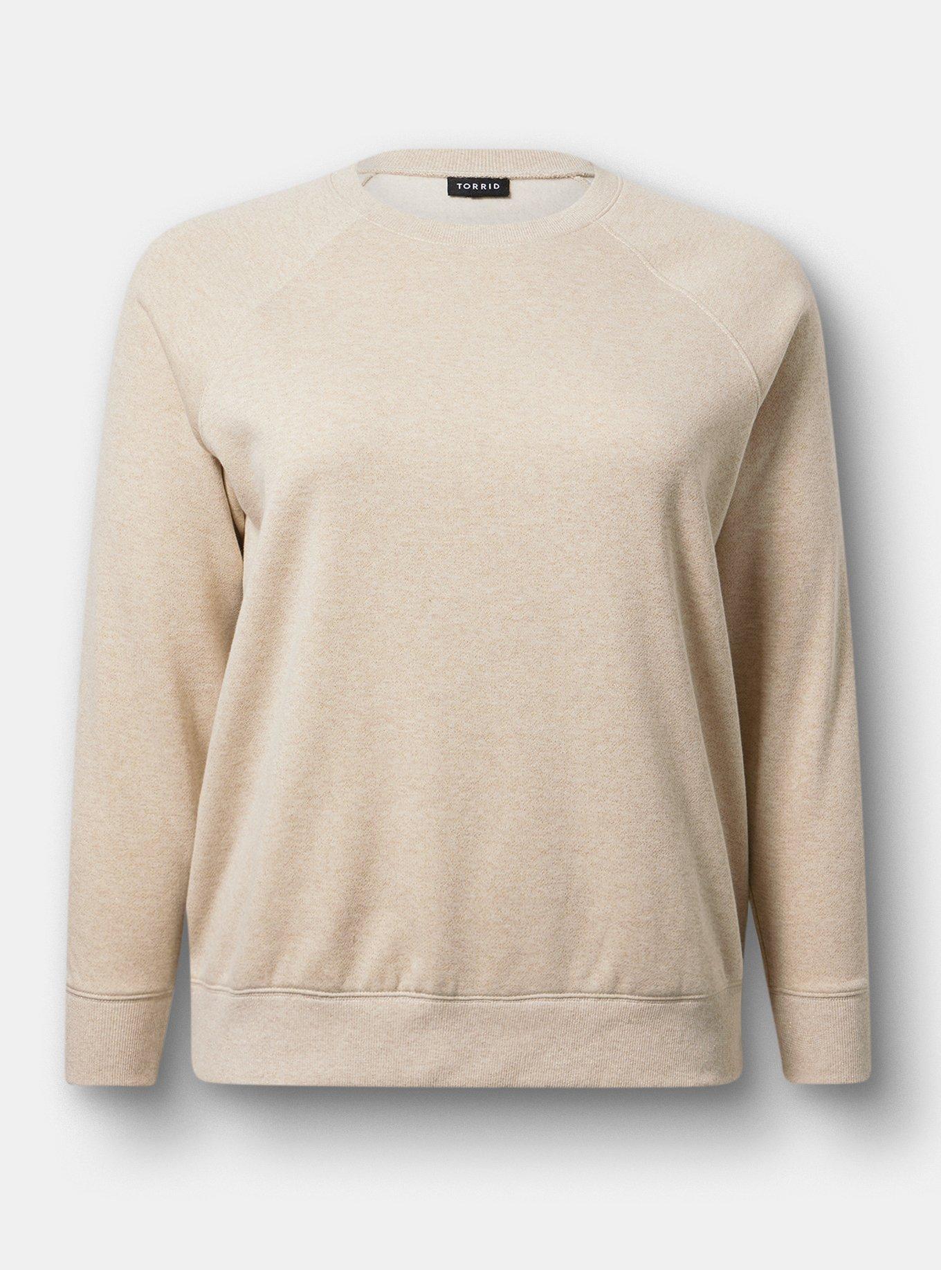 Sparkle Cozy Fleece Raglan Sweatshirt, OATMEAL HEATHER, hi-res