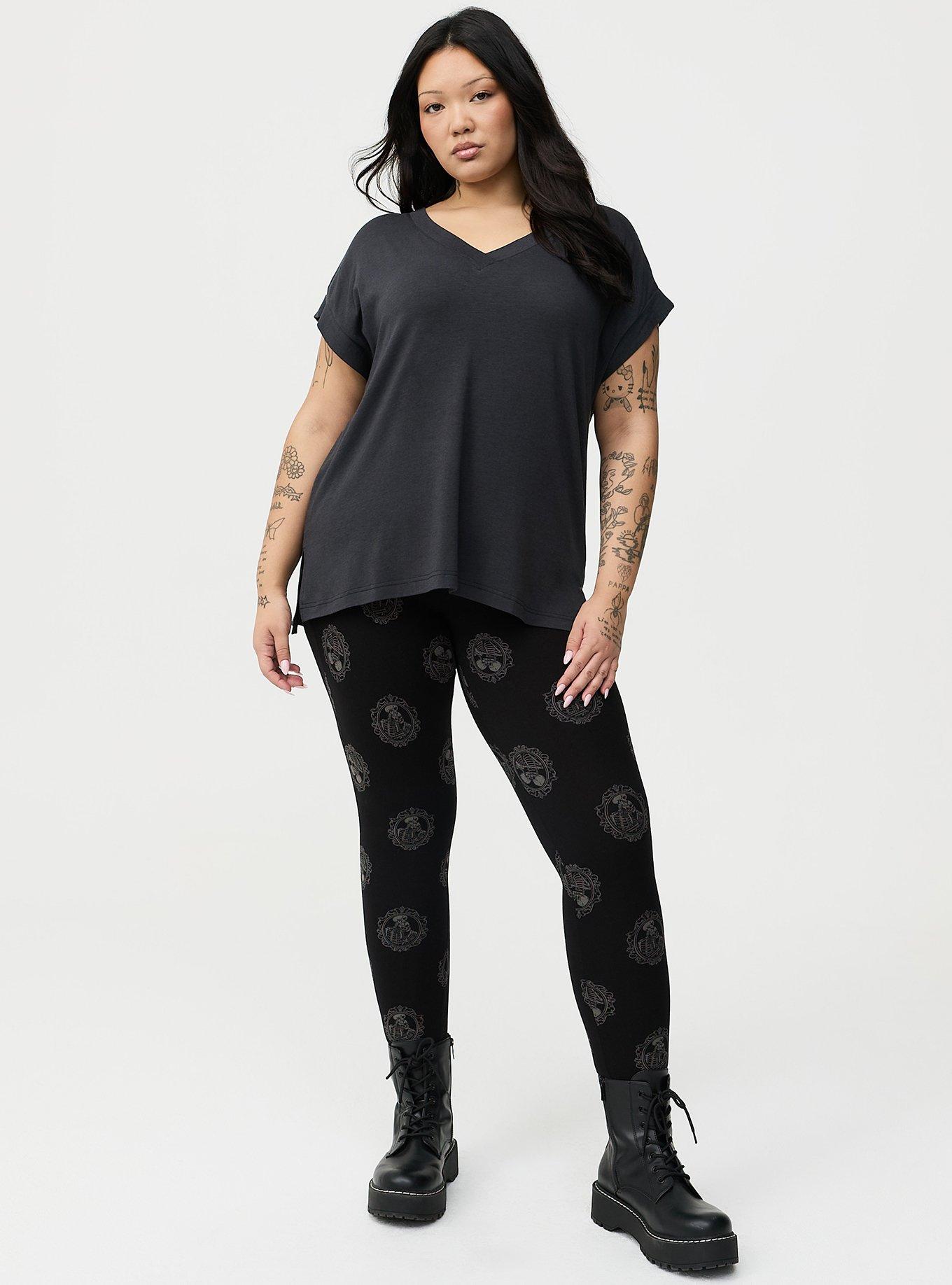 Vintage Slub Relaxed V-Neck Dolman Tunic Tee, OBSIDIAN, alternate