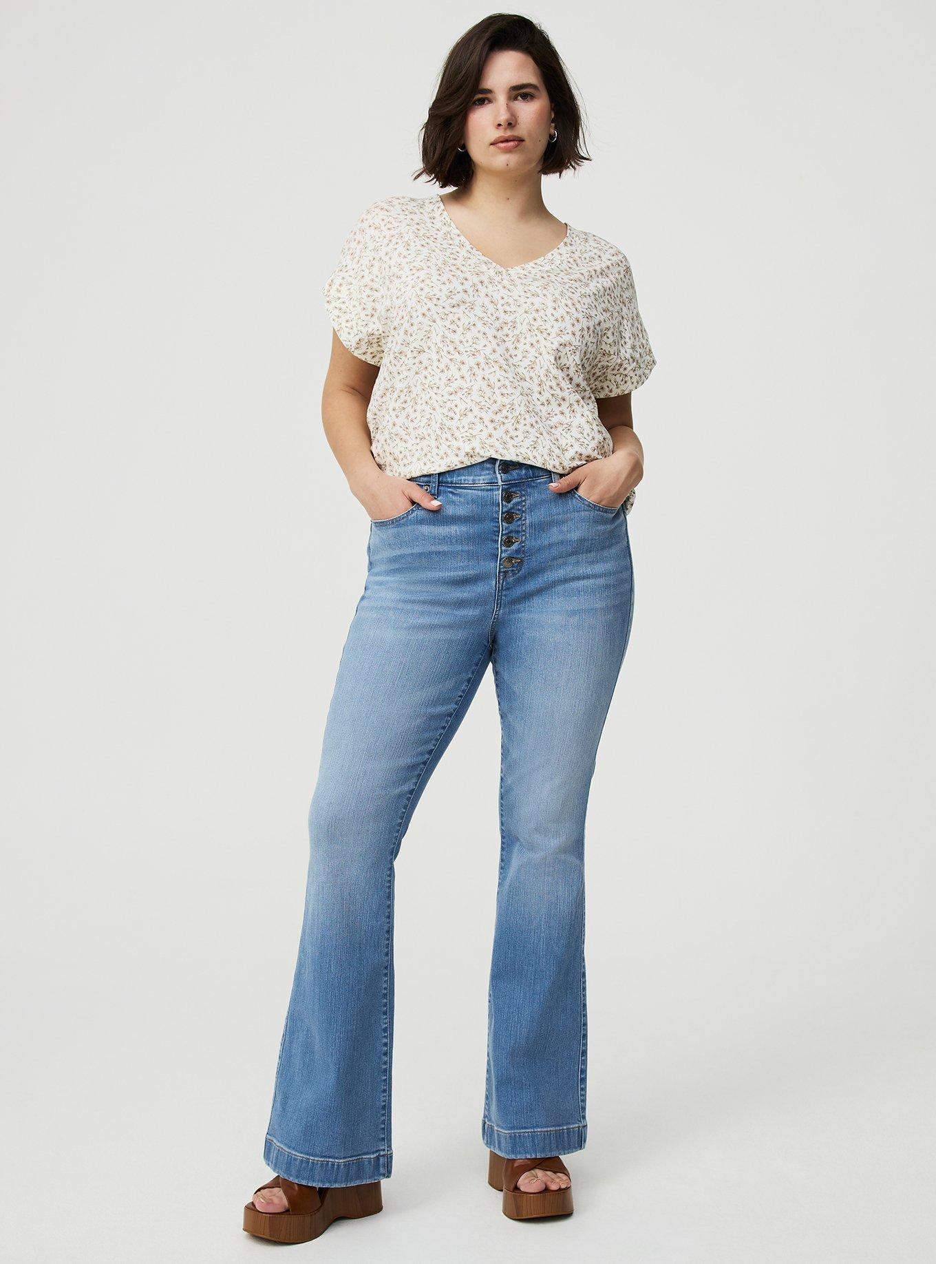 Vintage Slub Relaxed V-Neck Dolman Tunic Tee, NICOLE DITSY BLANC DE BLANC, alternate