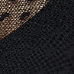 Plus Size Sheer Mesh Swiss Dot & Heart Crew Top, DEEP BLACK, swatch