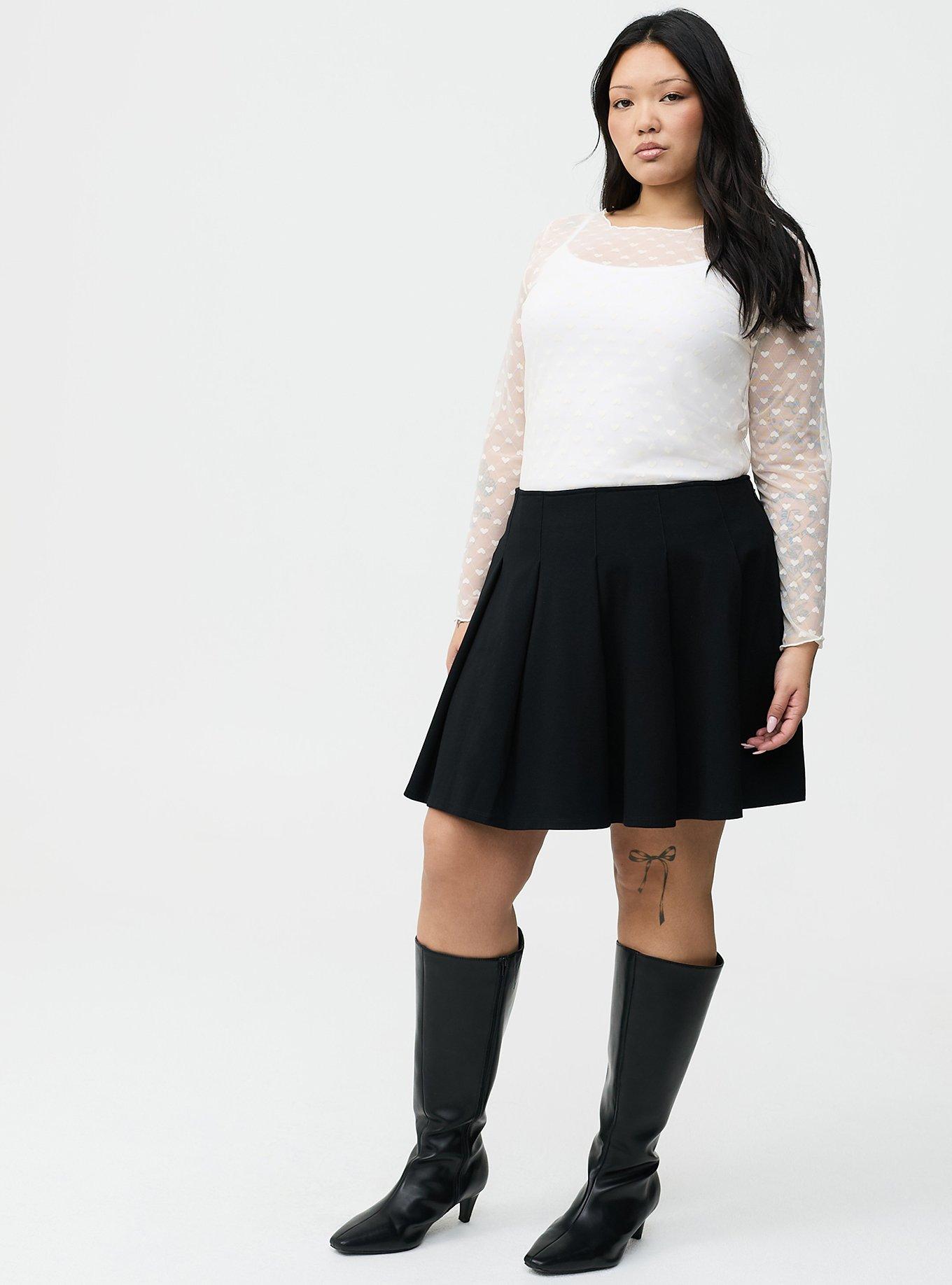 Sheer Mesh Swiss Dot & Heart Crew Top, WHISPER WHITE, alternate