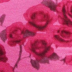 Plus Size Slinky Shirred Lace Neck Top, JULEP ROSE FLORAL PINK, swatch