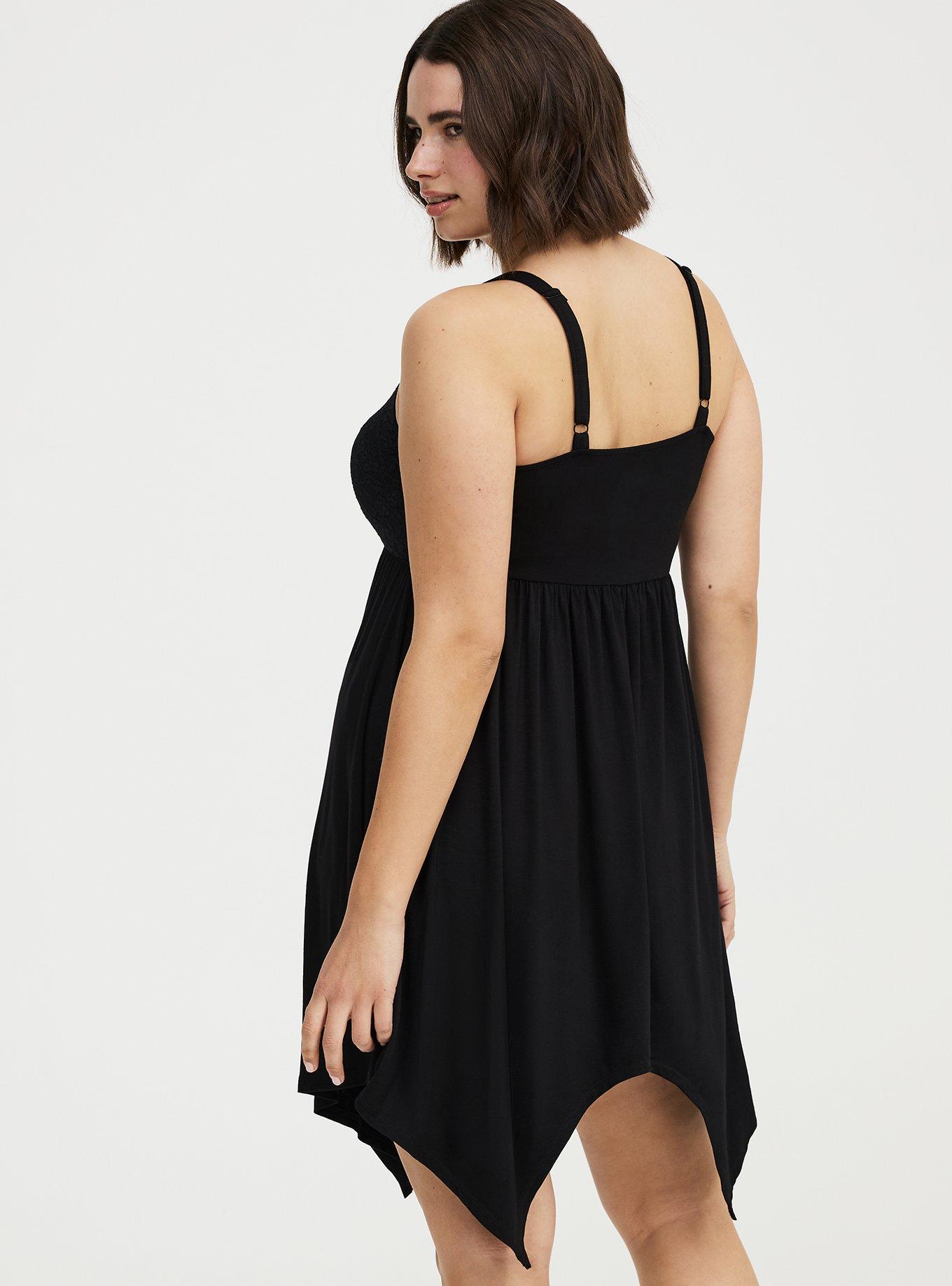 Super Soft Jersey Lace Sleep Babydoll Gown, DEEP BLACK, alternate