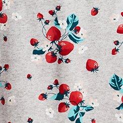 Soft Lace Trim Sleep Chemise, SWEET STRAWBERRIES HEATHER GRAY, swatch