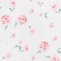 Soft Lace Trim Sleep Chemise, PETITE ROSES FLORAL WHITE PINK, swatch