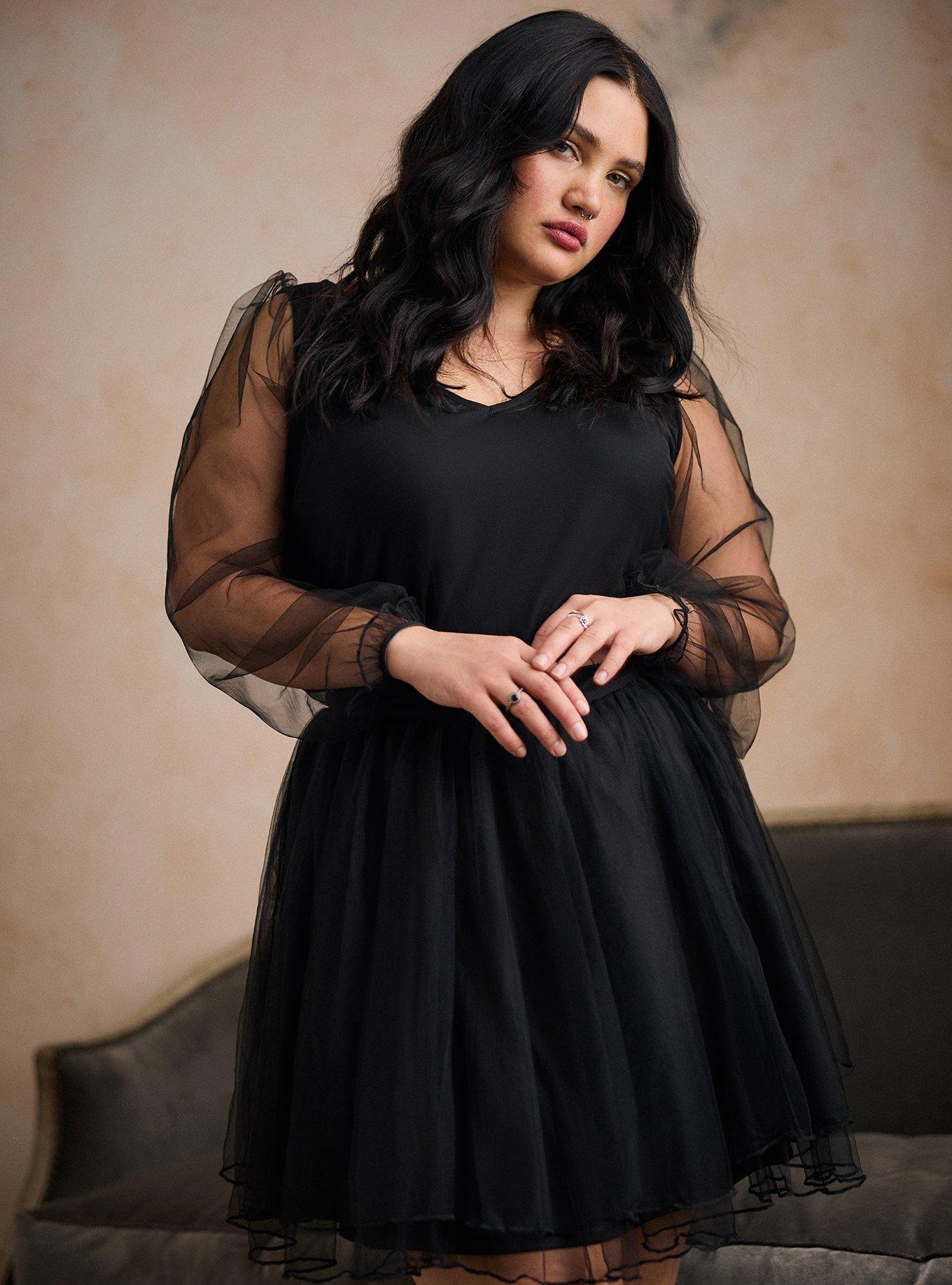 Nightfall Balloon Sleeve Mesh Top