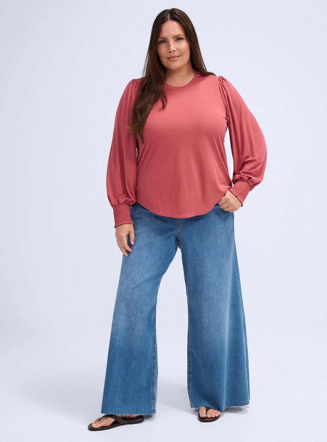 Belle Isle Blouson Sleeve Top, EARTH RED, alternate
