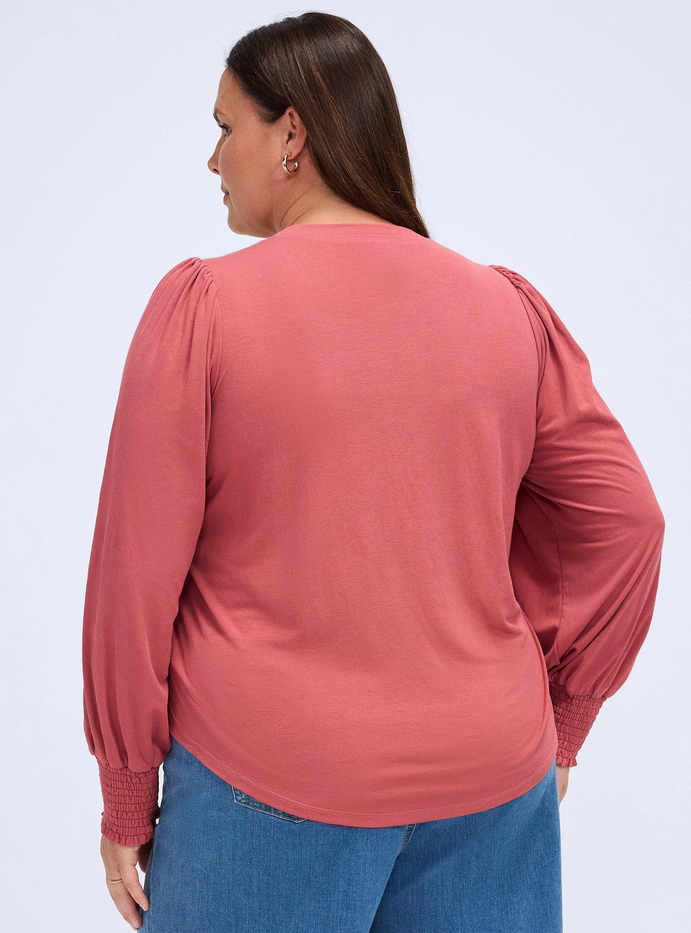 Belle Isle Blouson Sleeve Top, EARTH RED, alternate