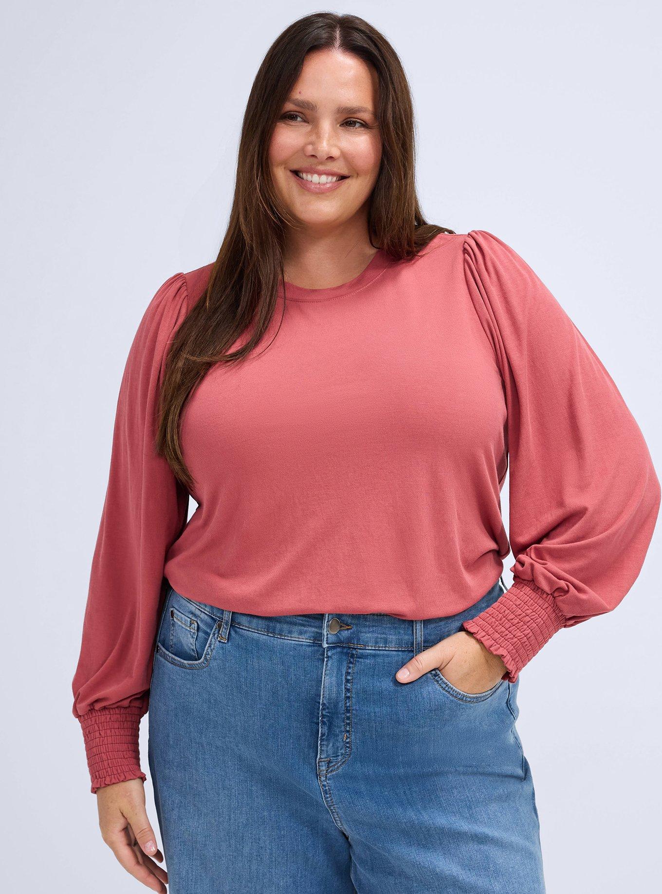 Belle Isle Blouson Sleeve Top, EARTH RED, alternate