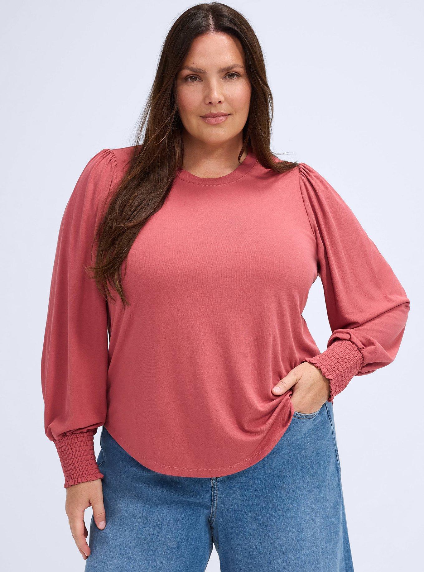 Belle Isle Blouson Sleeve Top, EARTH RED, hi-res