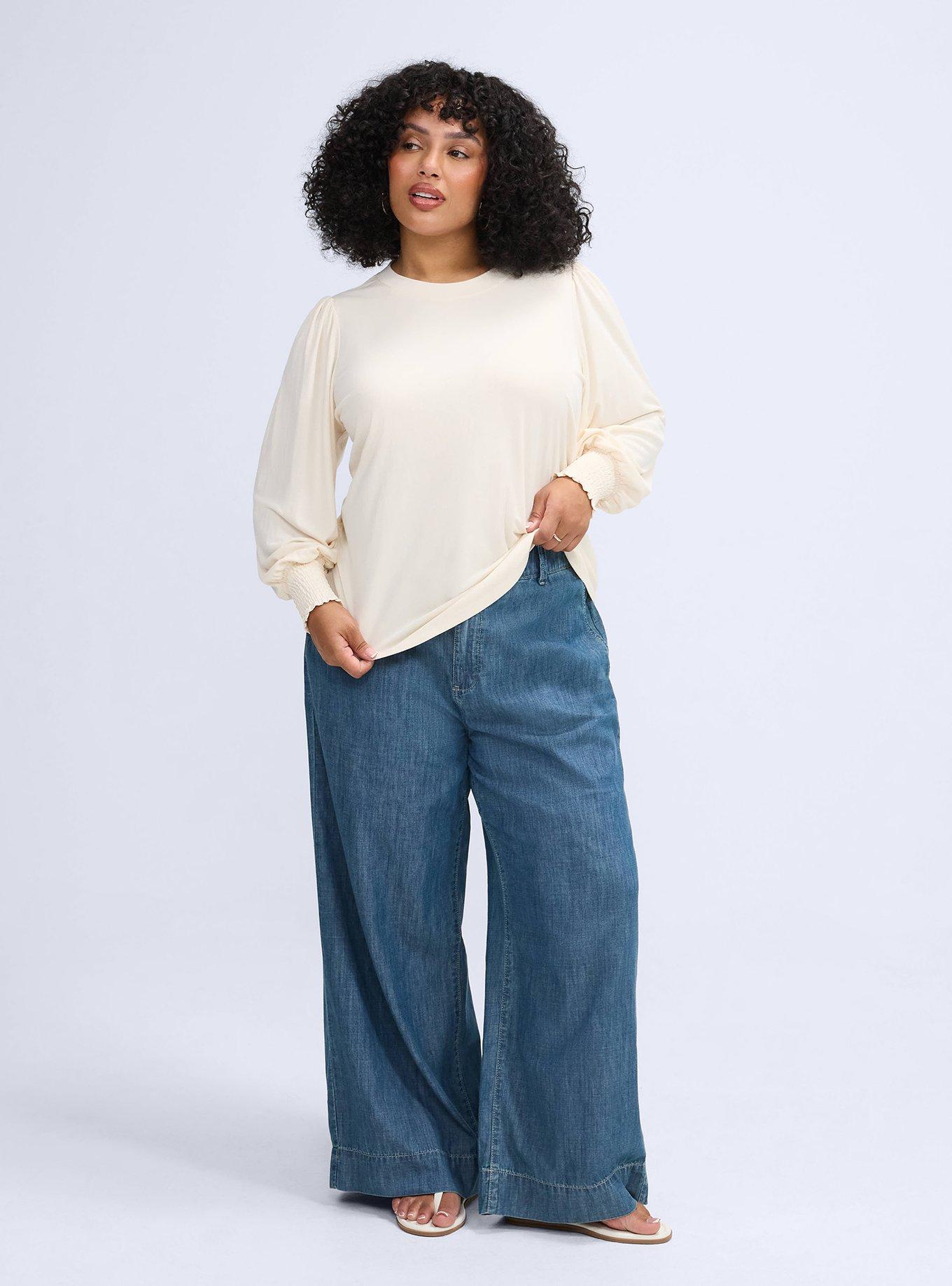 Belle Isle Blouson Sleeve Top, WHITE SWAN, alternate
