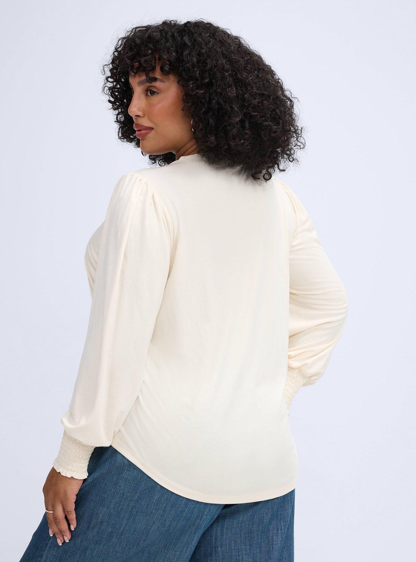 Belle Isle Blouson Sleeve Top, WHITE SWAN, alternate