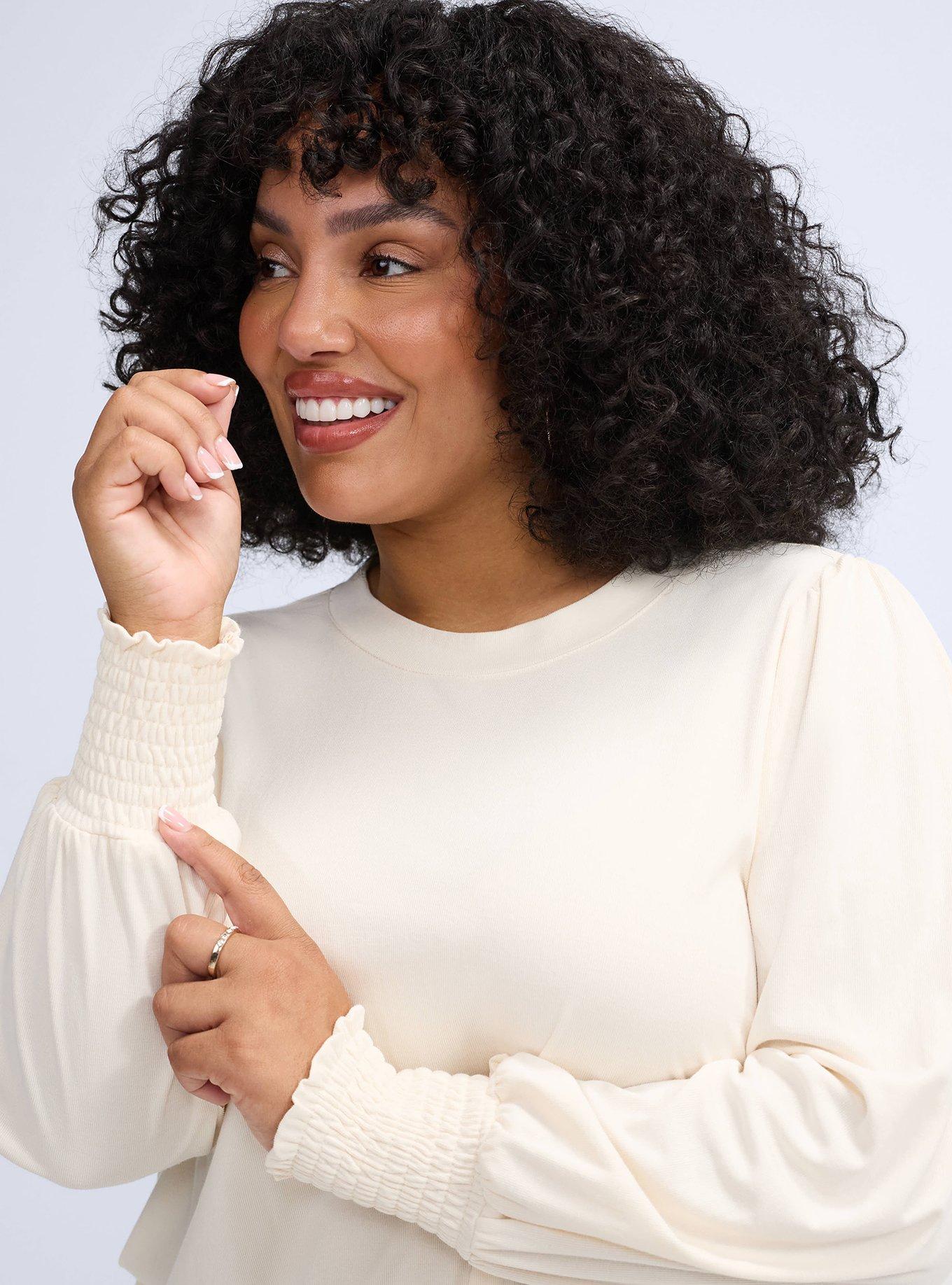 Belle Isle Blouson Sleeve Top, WHITE SWAN, alternate
