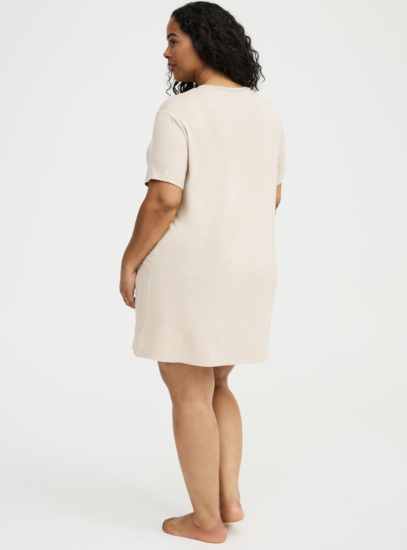 Super Soft Jersey Sleep Tee Dress, STAR OATMEAL, alternate