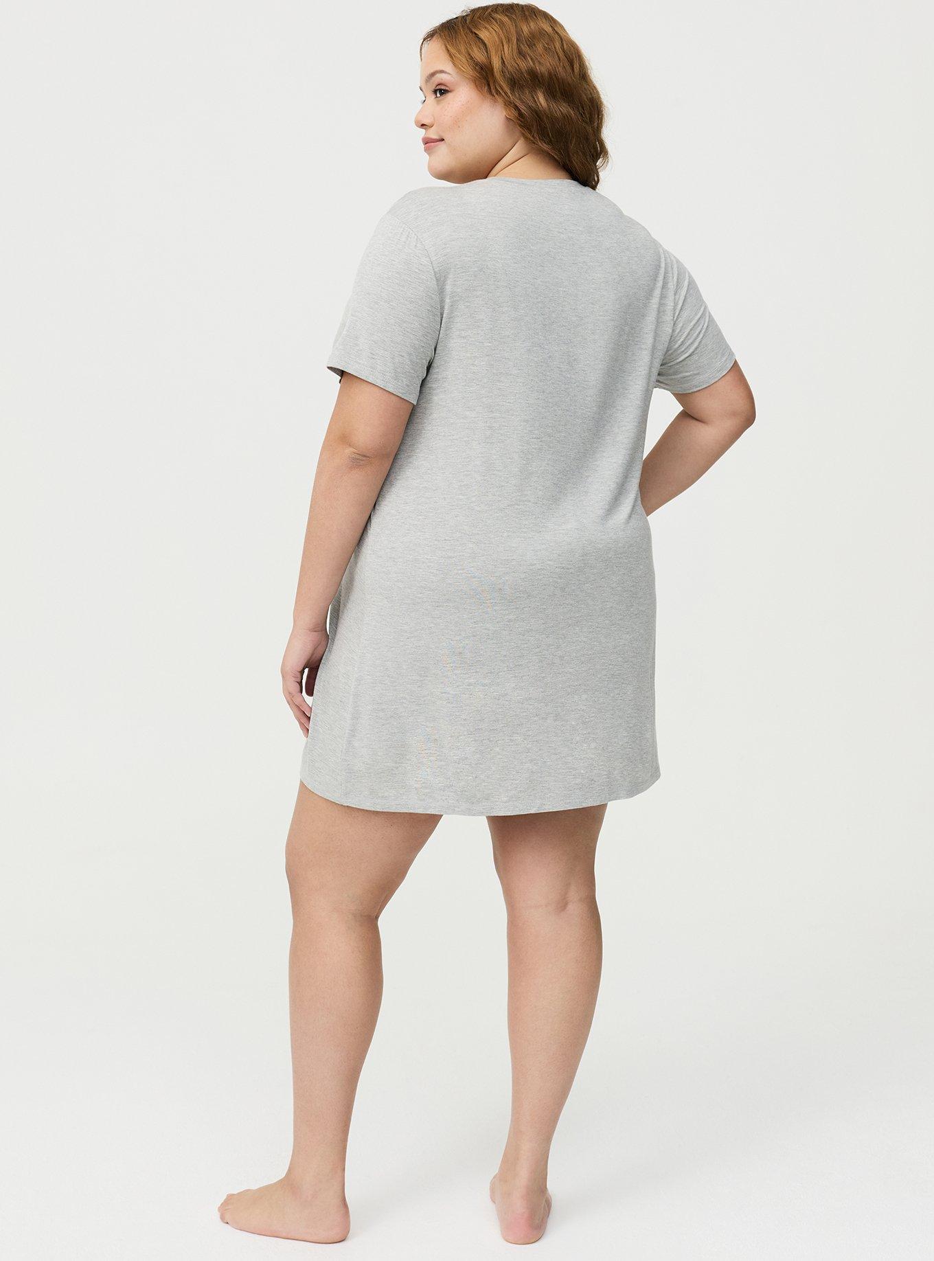 Super Soft Jersey Sleep Tee Dress, DEAD INSIDE ROSE, alternate