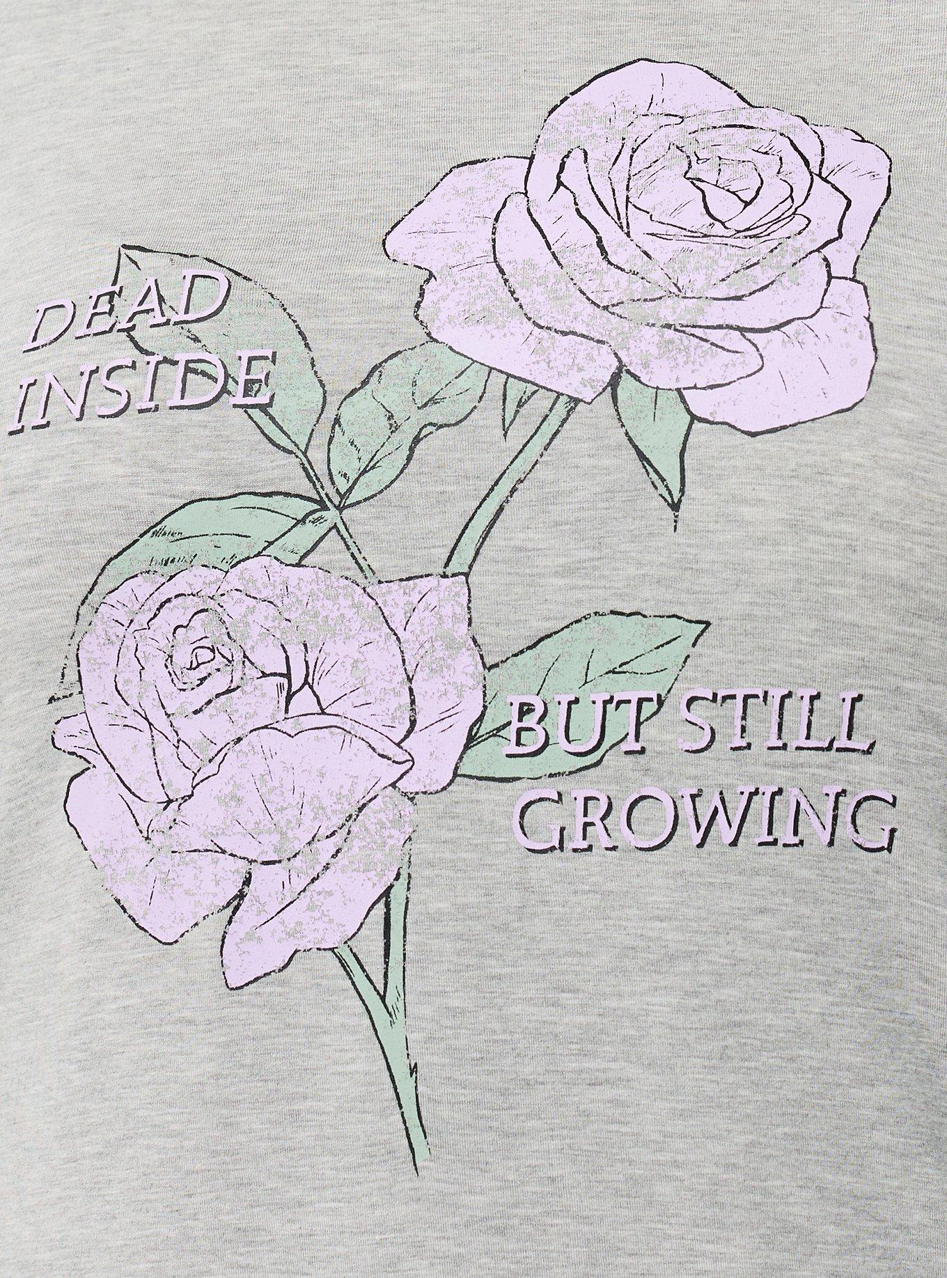 Super Soft Jersey Sleep Tee Dress, DEAD INSIDE ROSE, alternate